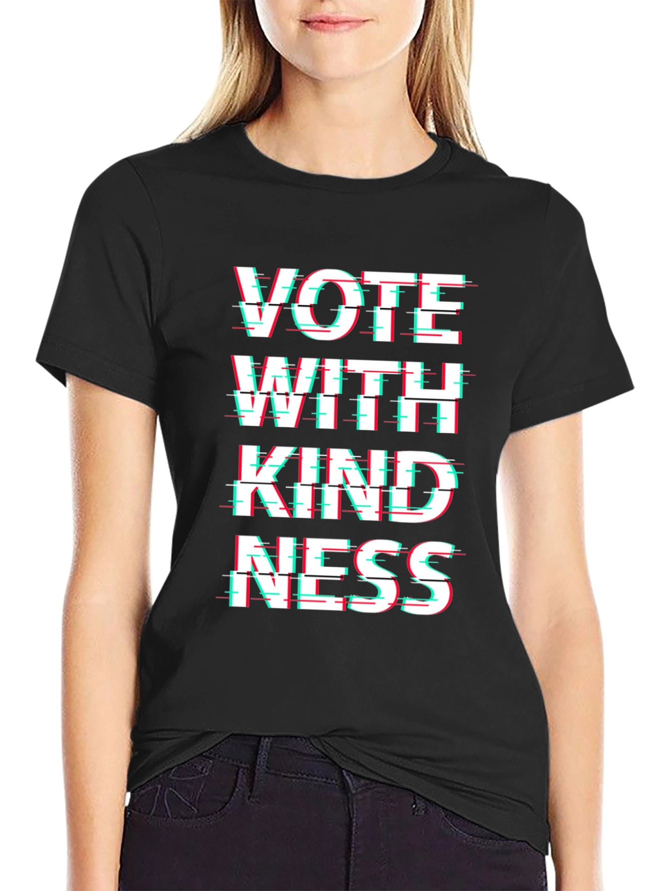 Vote With Kindness Black Graphic T-Shirt