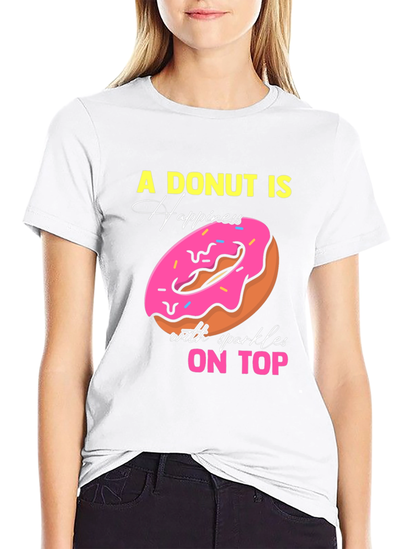 Donut Happiness Graphic Tee - Sweet Treat Shirt