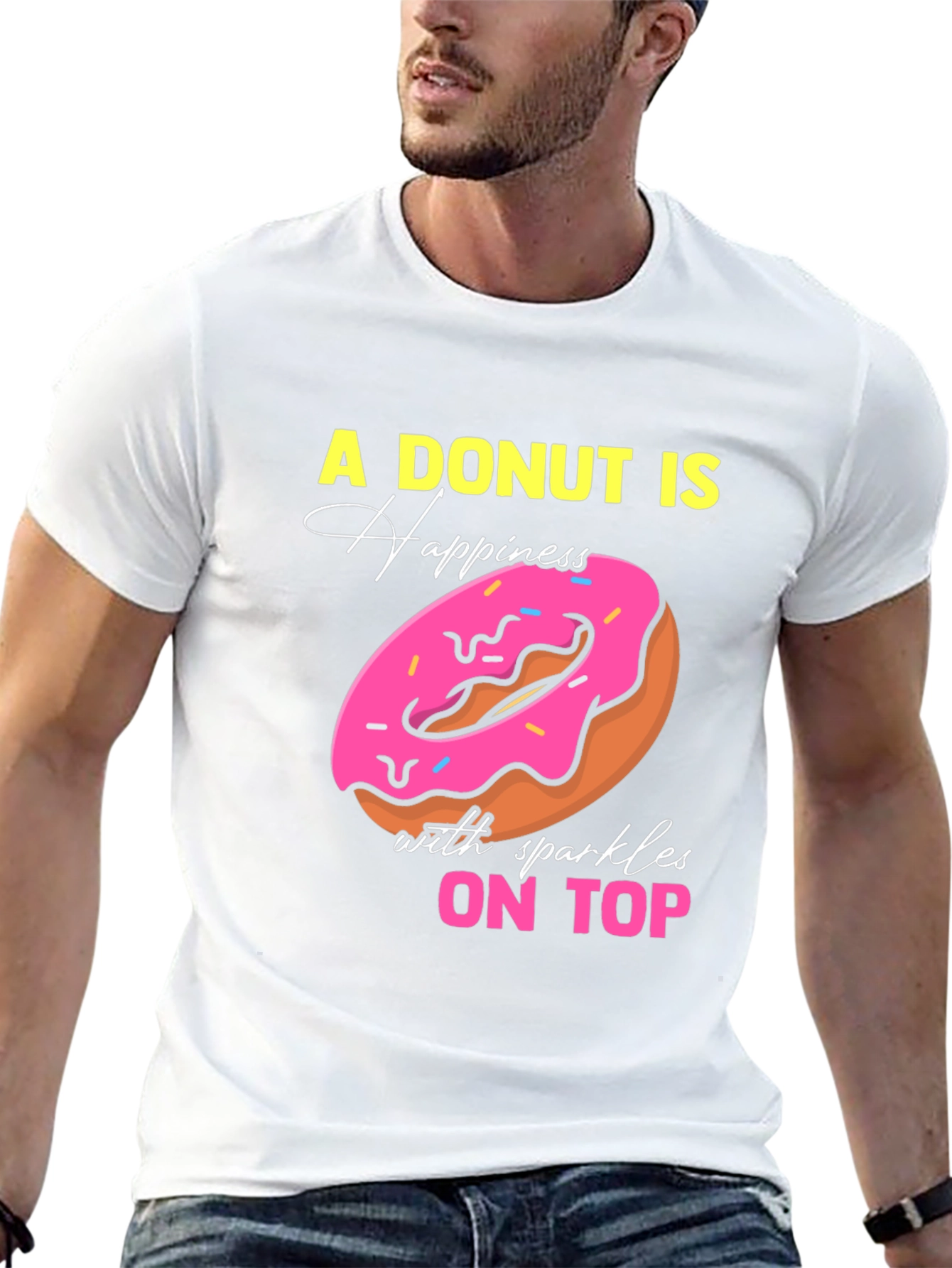 Donut Happiness Graphic Tee - Sweet Treat Shirt
