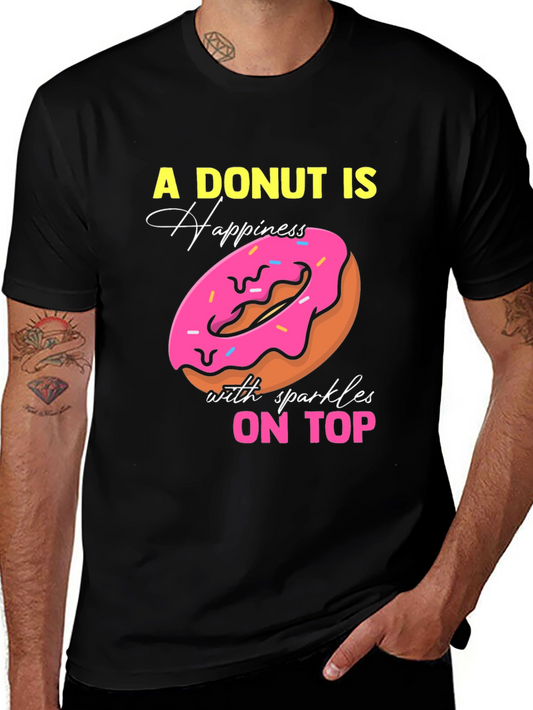Donut Happiness Graphic Tee - Sweet Treat Shirt