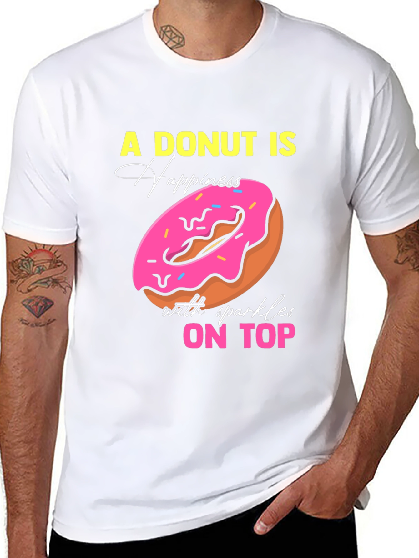 Donut Happiness Graphic Tee - Sweet Treat Shirt