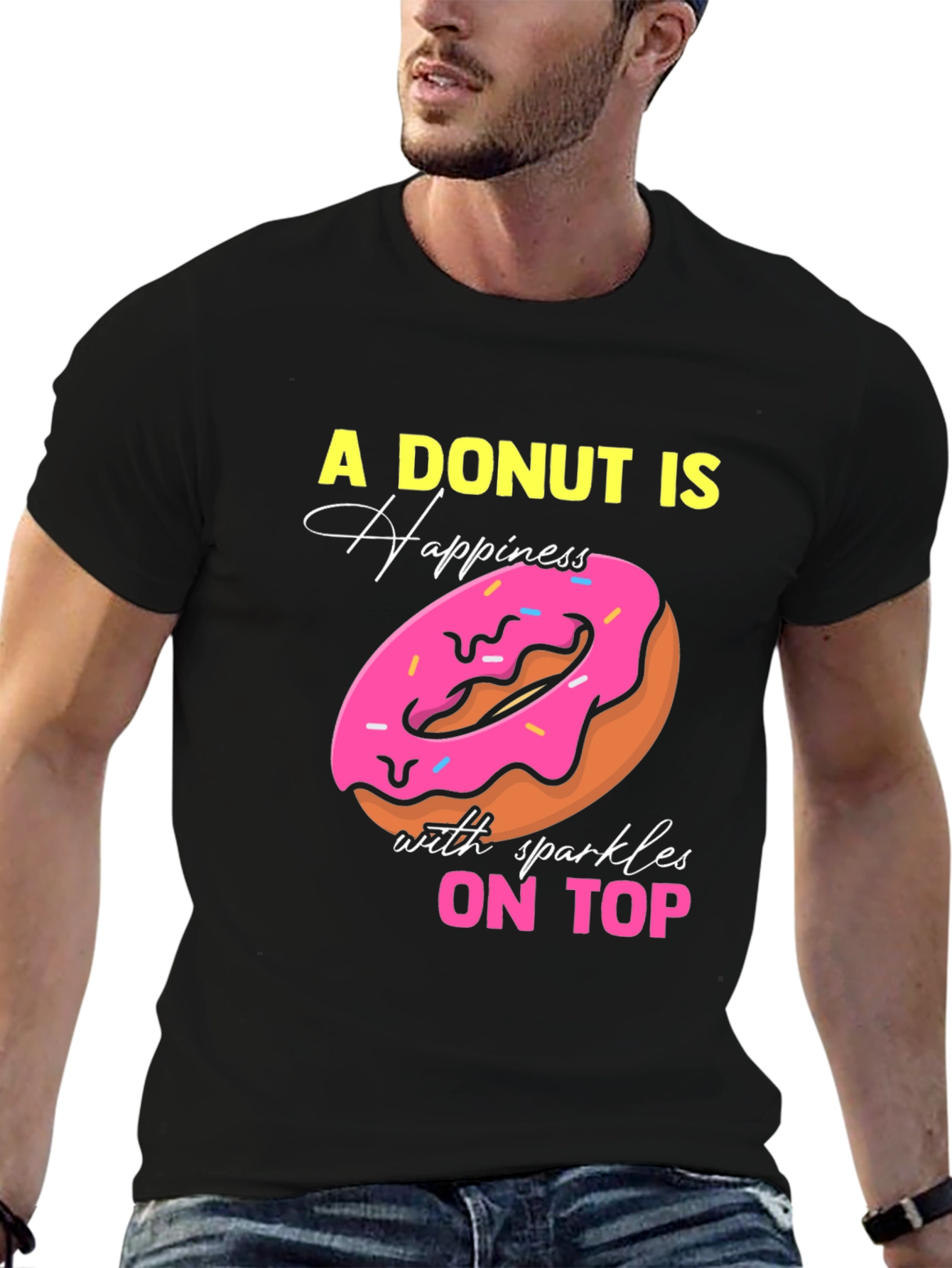 Donut Happiness Graphic Tee - Sweet Treat Shirt