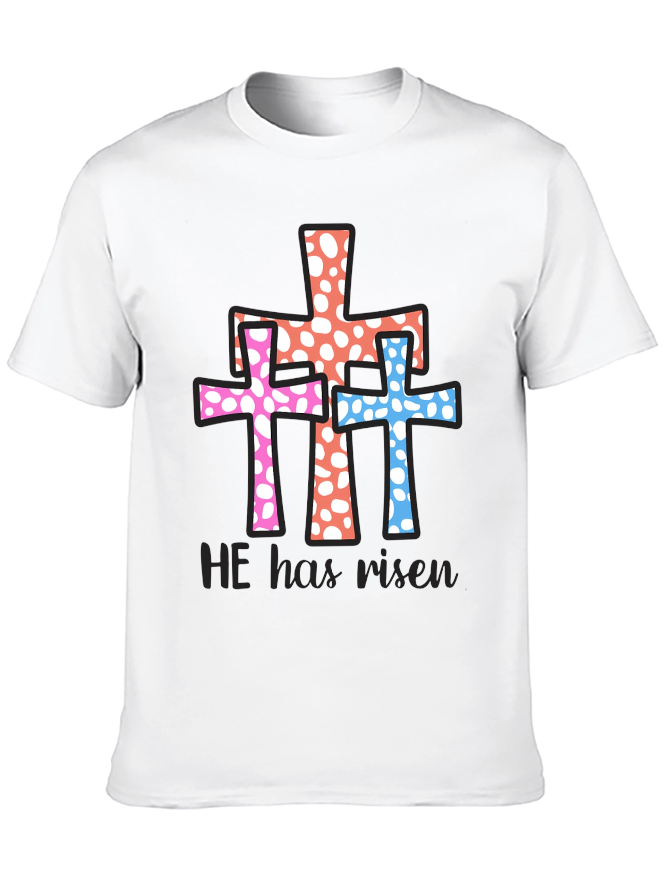 He Has Risen Easter Cross Graphic Tee
