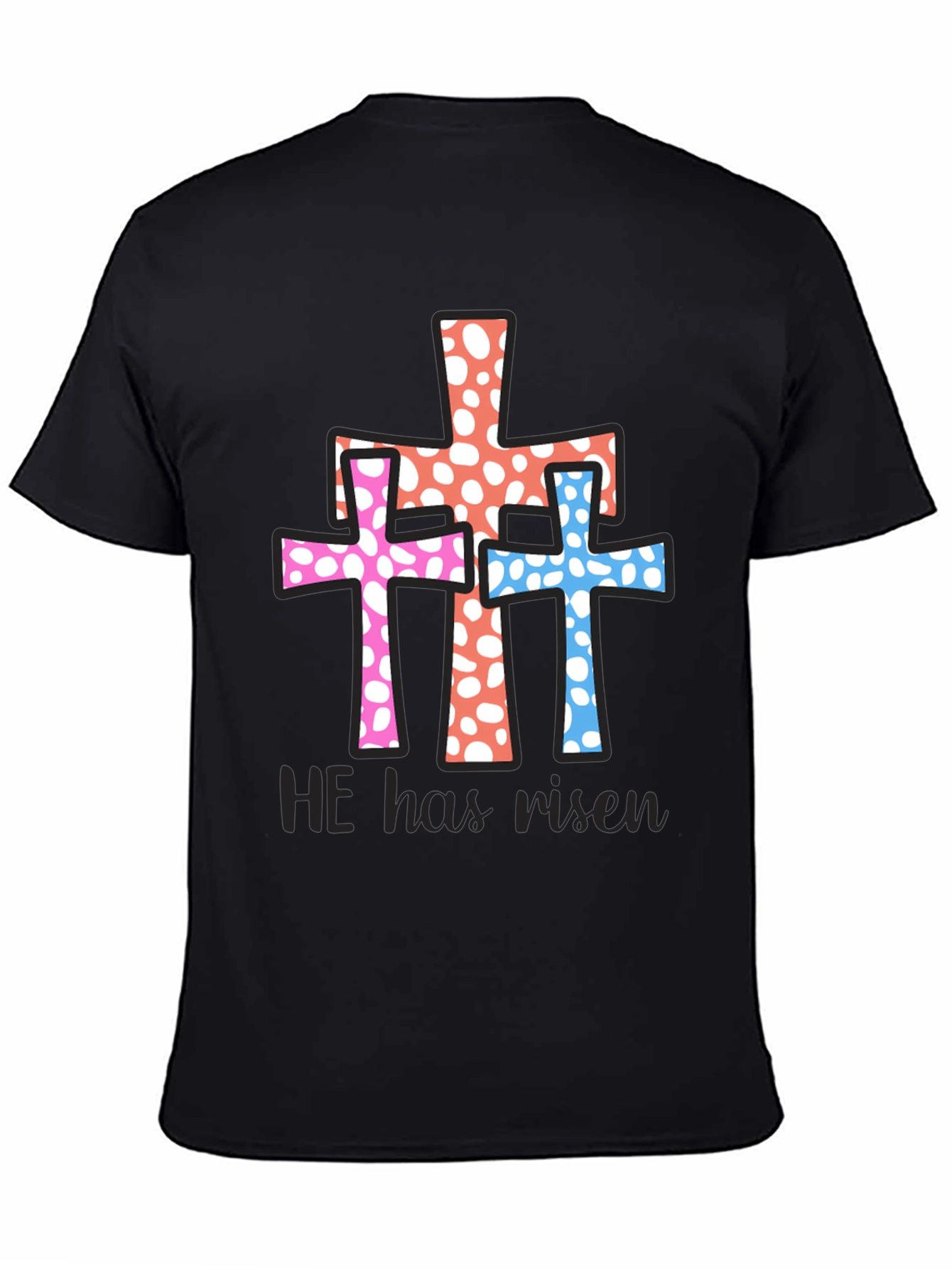 He Has Risen Easter Cross Graphic Tee