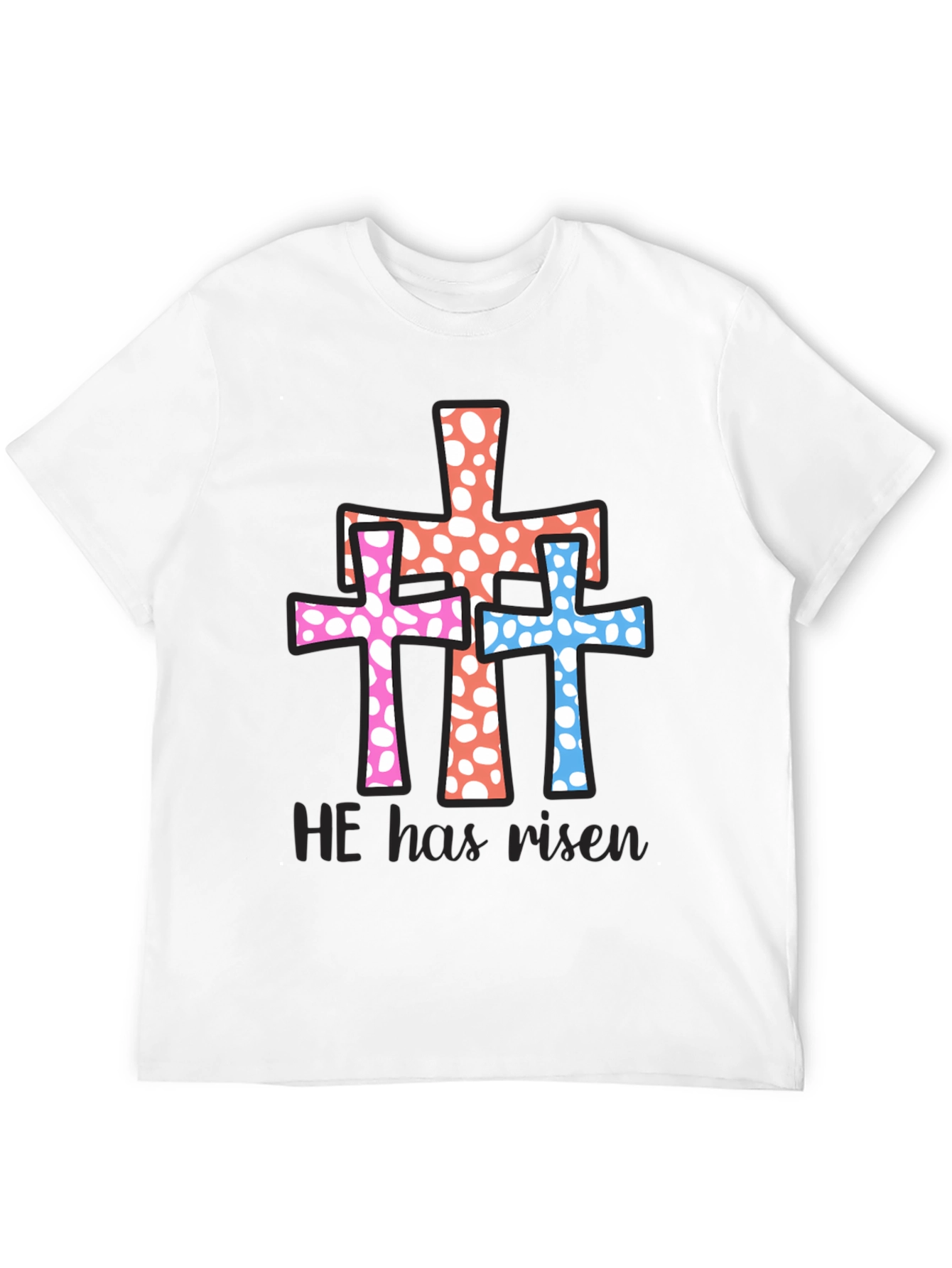 He Has Risen Easter Cross Graphic Tee