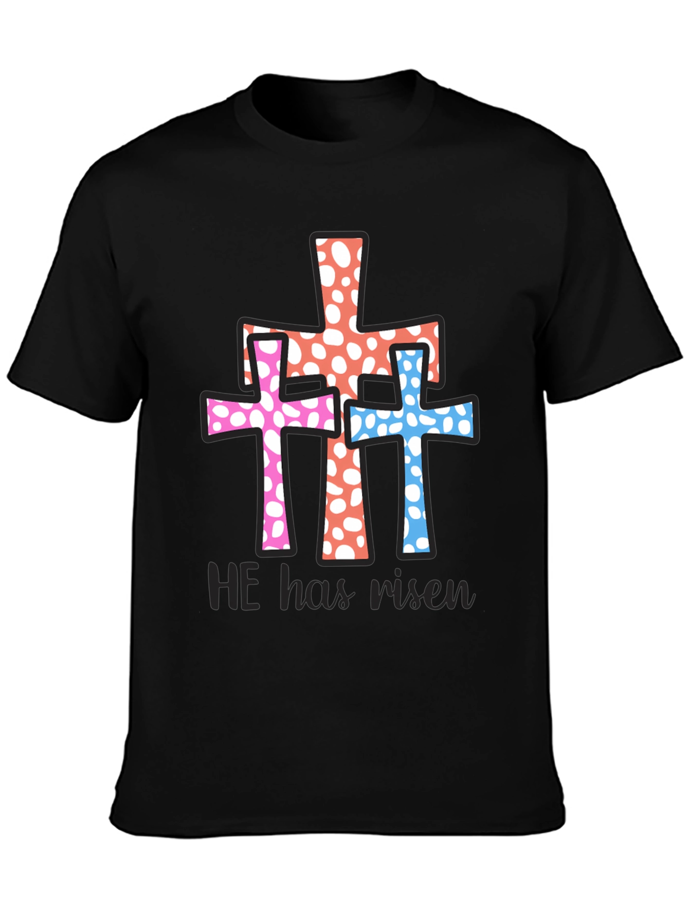 He Has Risen Easter Cross Graphic Tee