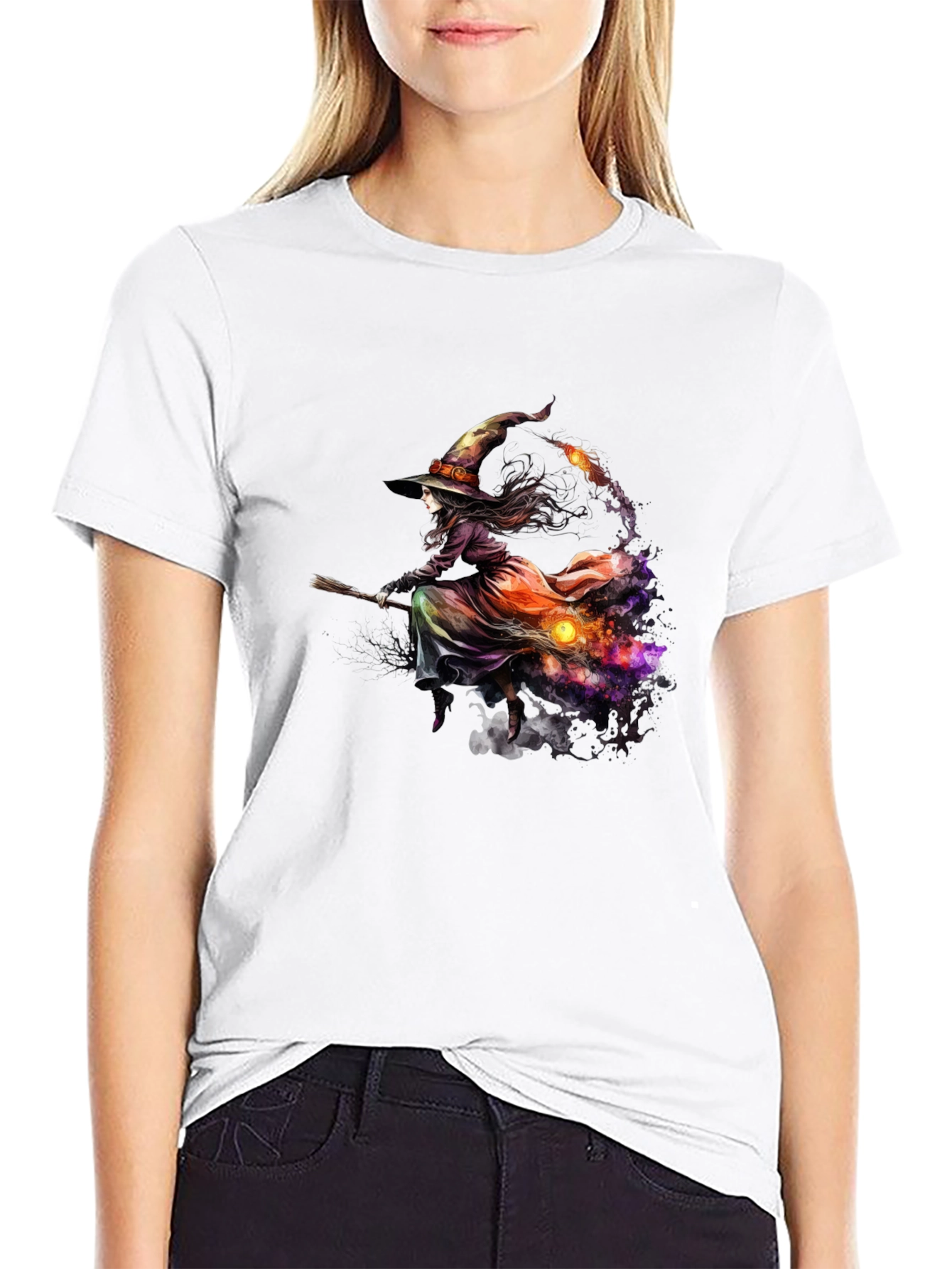 Witch Broom Halloween T-Shirt