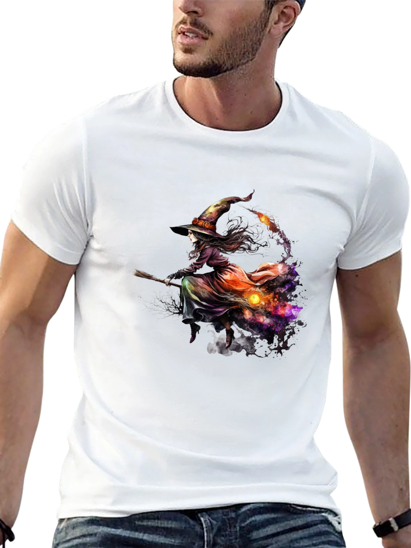 Witch Broom Halloween T-Shirt