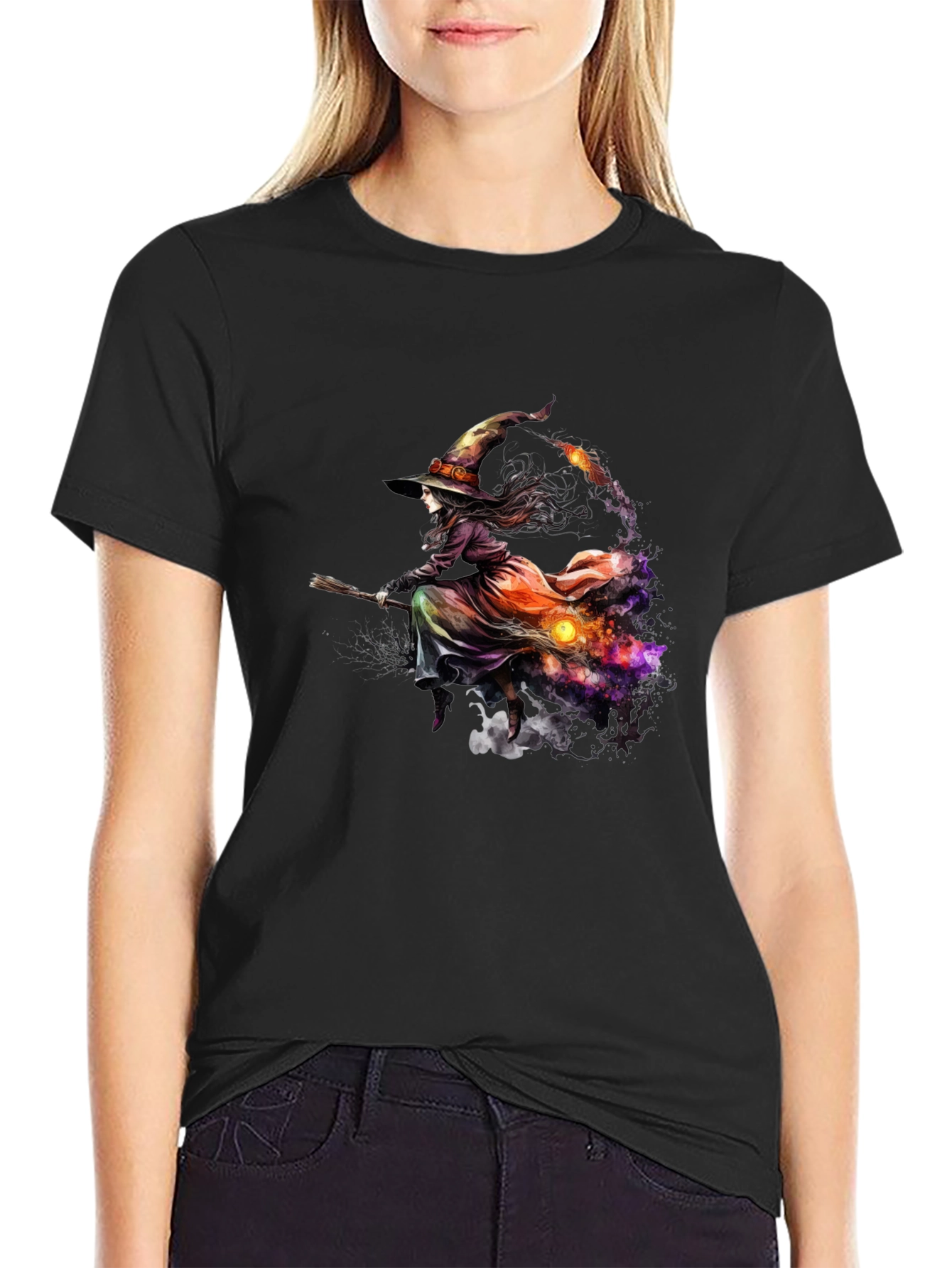 Witch Broom Halloween T-Shirt