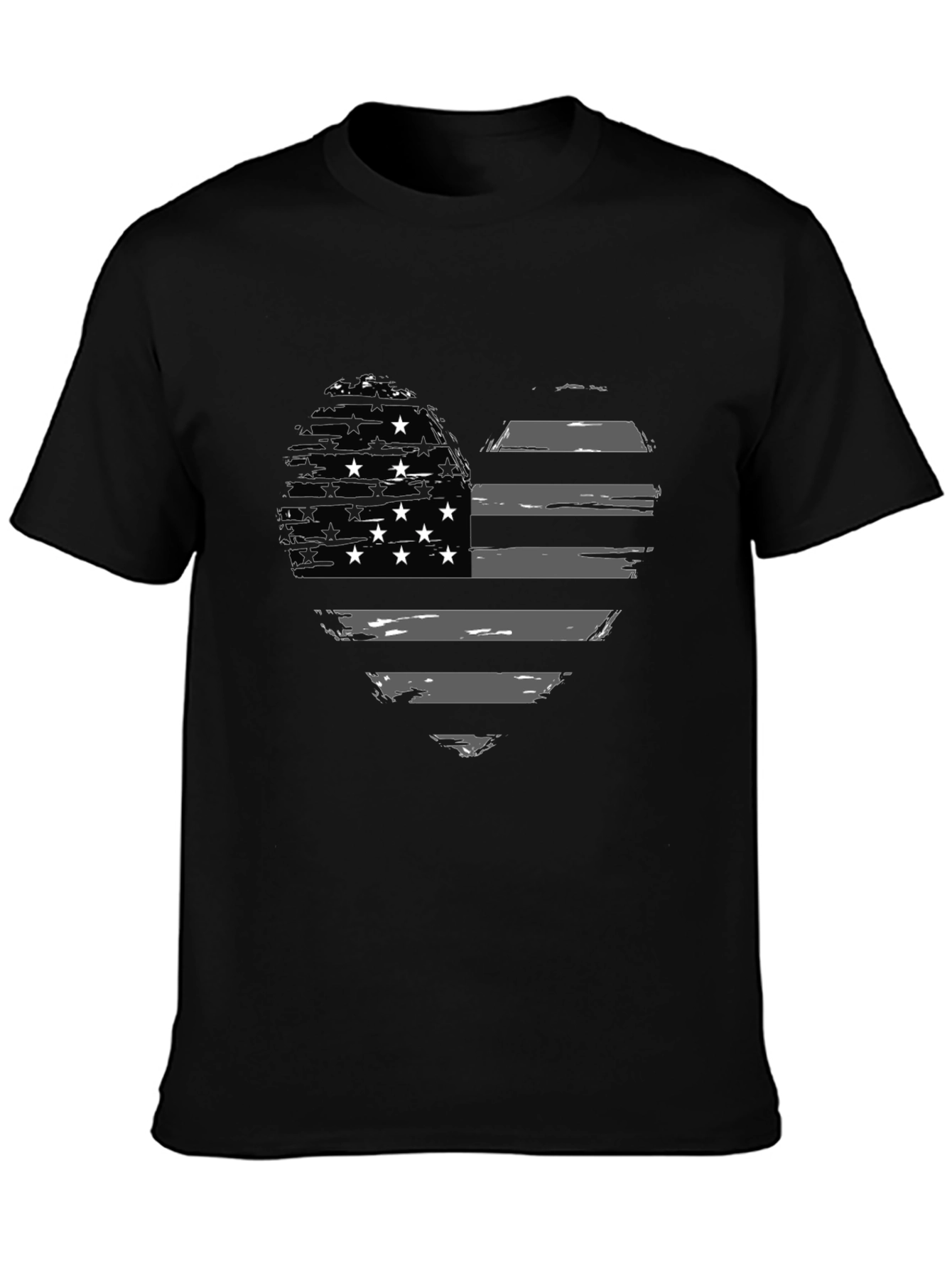 American Flag Heart Graphic T-Shirt
