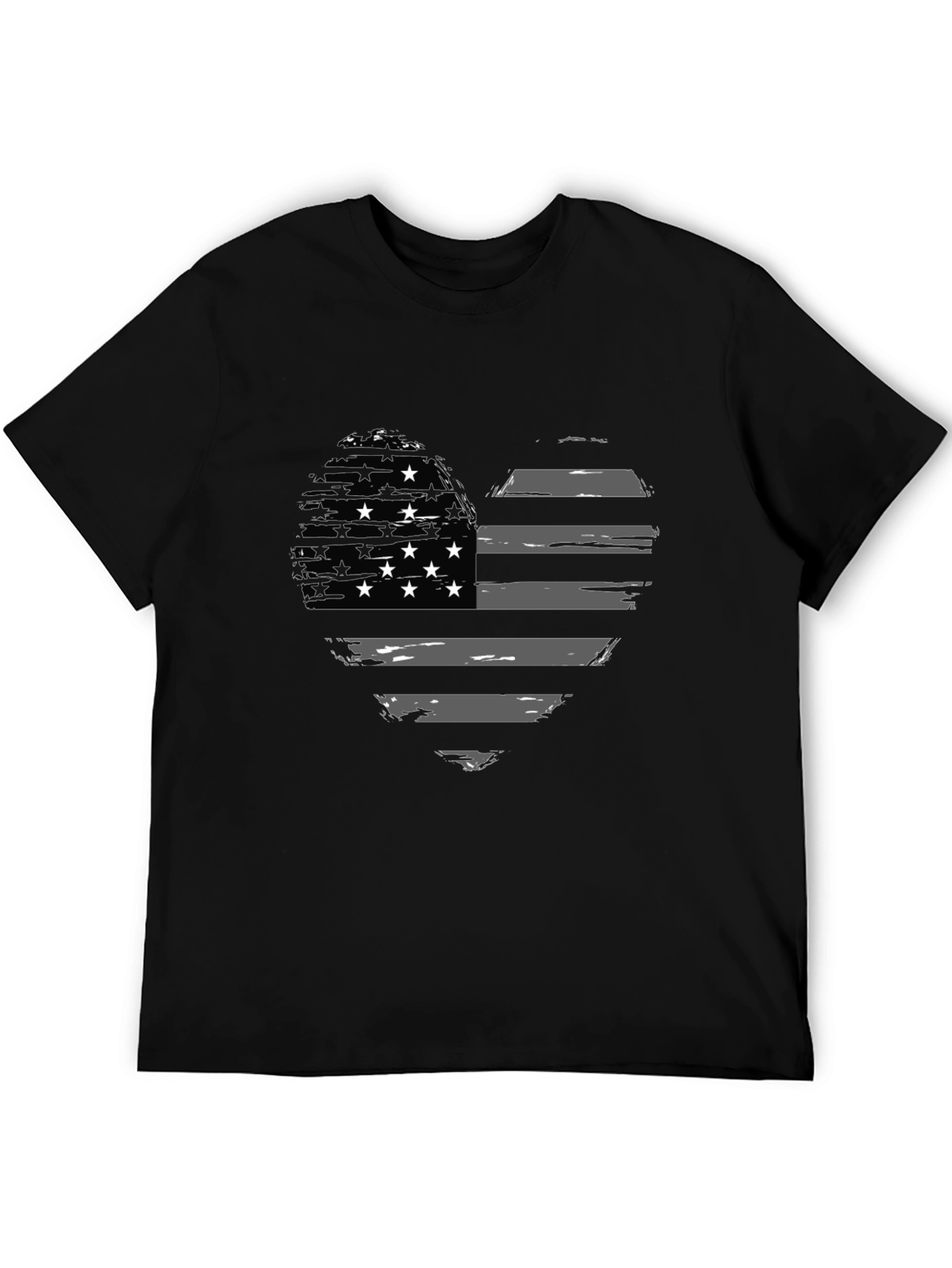 American Flag Heart Graphic T-Shirt