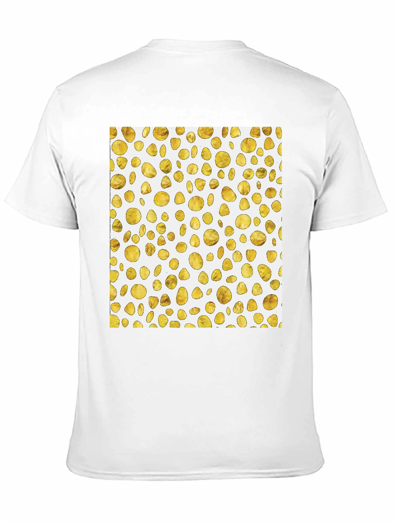 Golden Spots Pattern Black T-Shirt