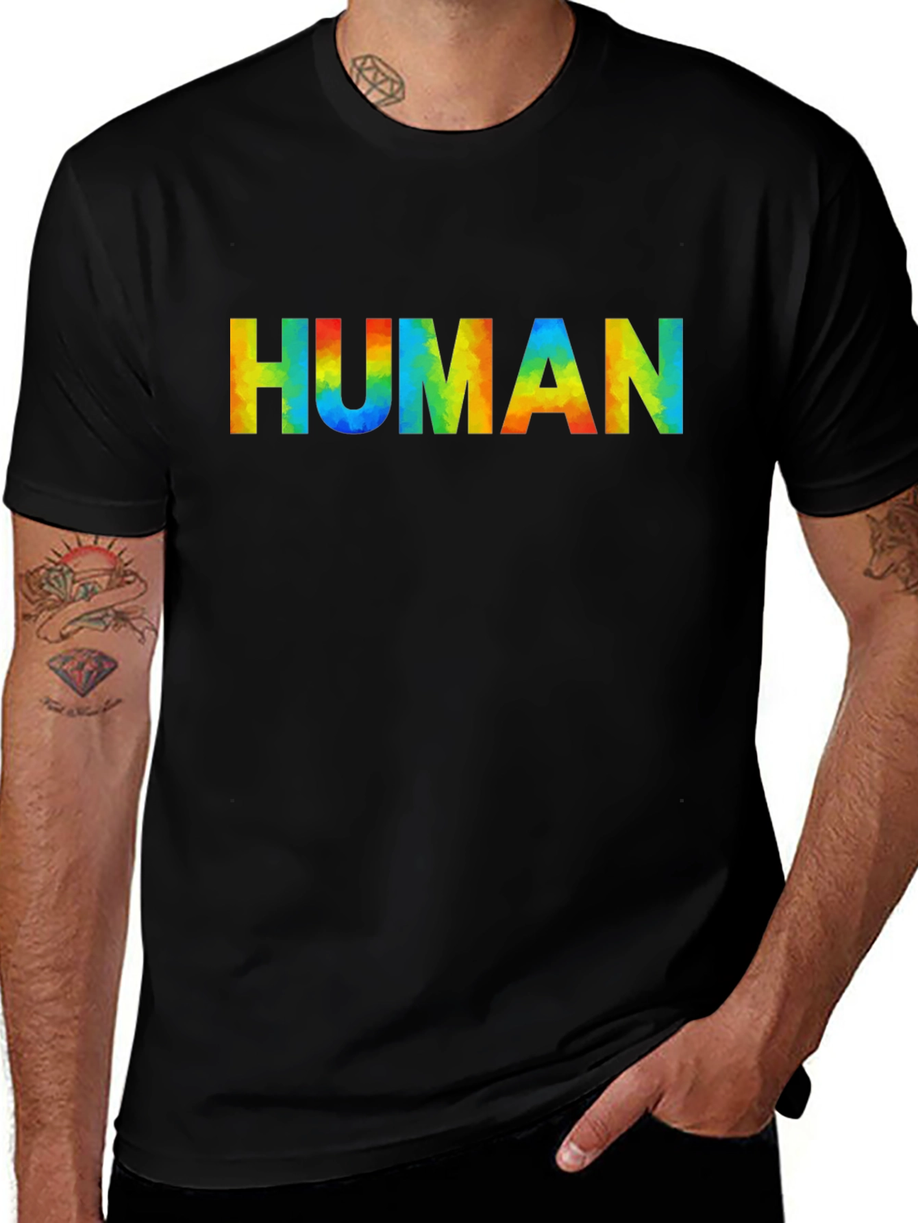 Rainbow Human Graphic Tee - Pride Month Shirt