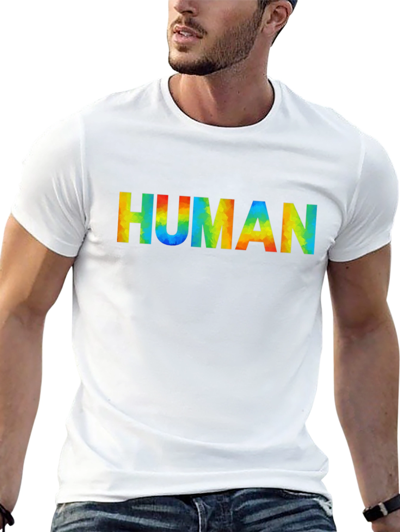 Rainbow Human Graphic Tee - Pride Month Shirt
