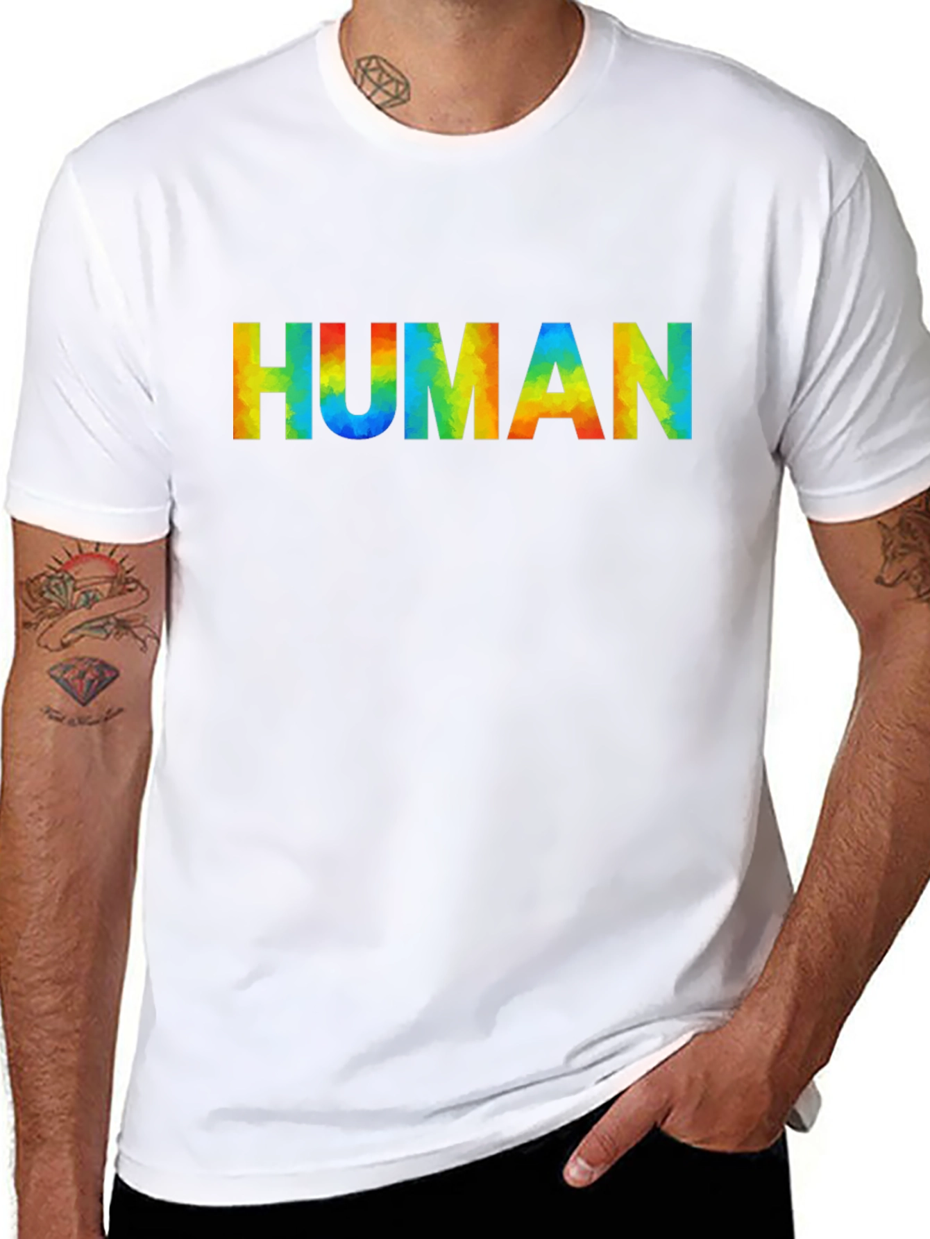 Rainbow Human Graphic Tee - Pride Month Shirt