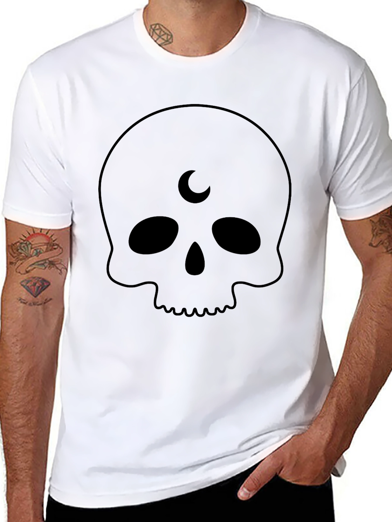 Skull Moon T-Shirt - Gothic Style
