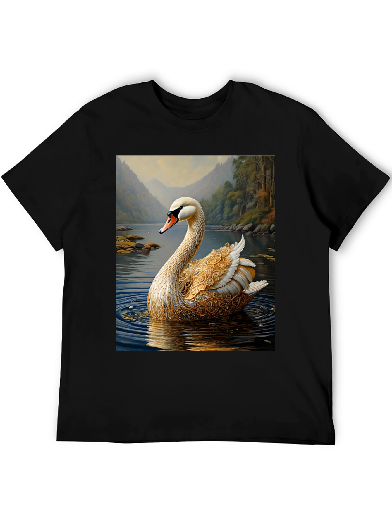 Swan Lake Graphic Tee - Elegant Nature Design