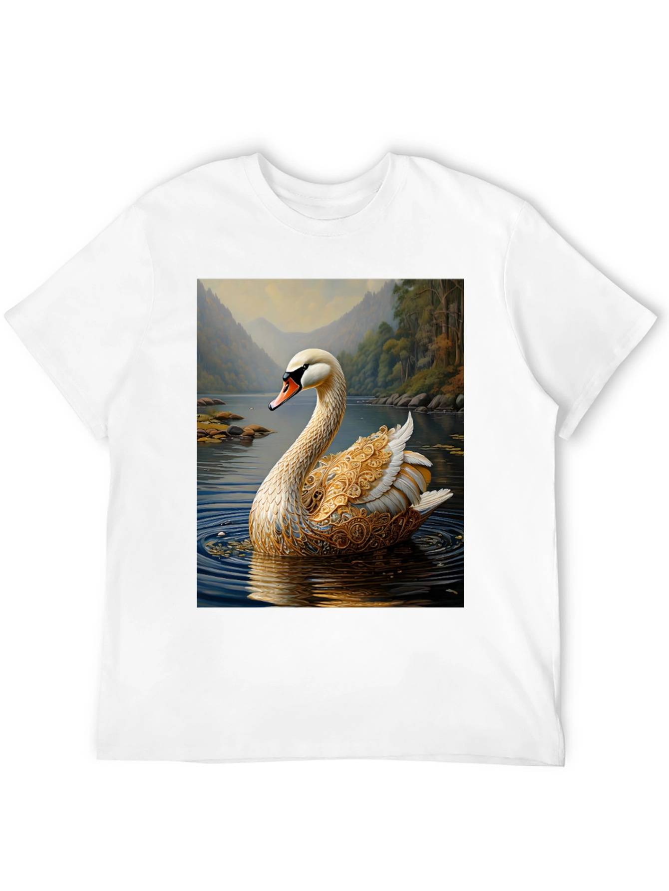 Swan Lake Graphic Tee - Elegant Nature Design