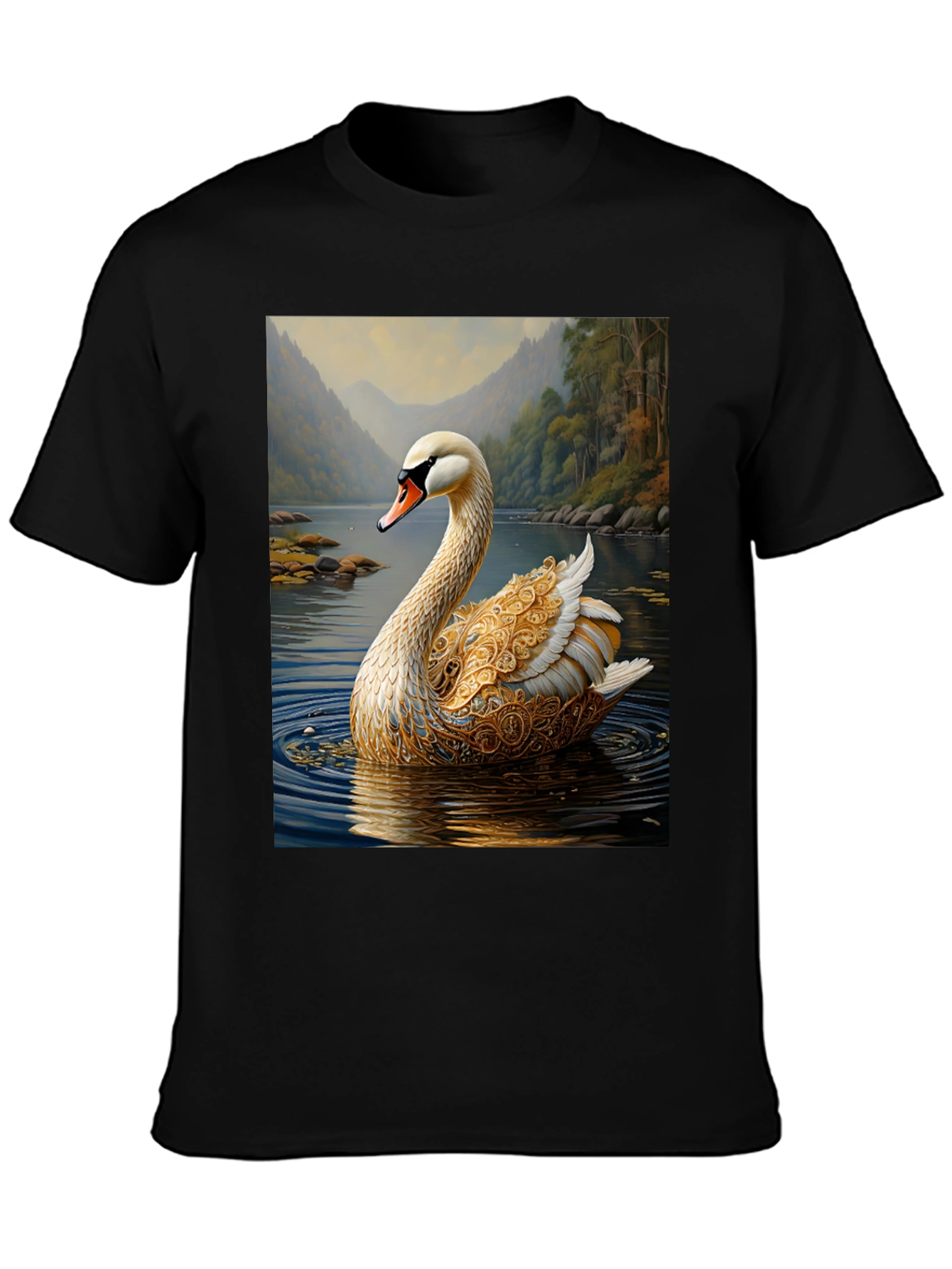 Swan Lake Graphic Tee - Elegant Nature Design