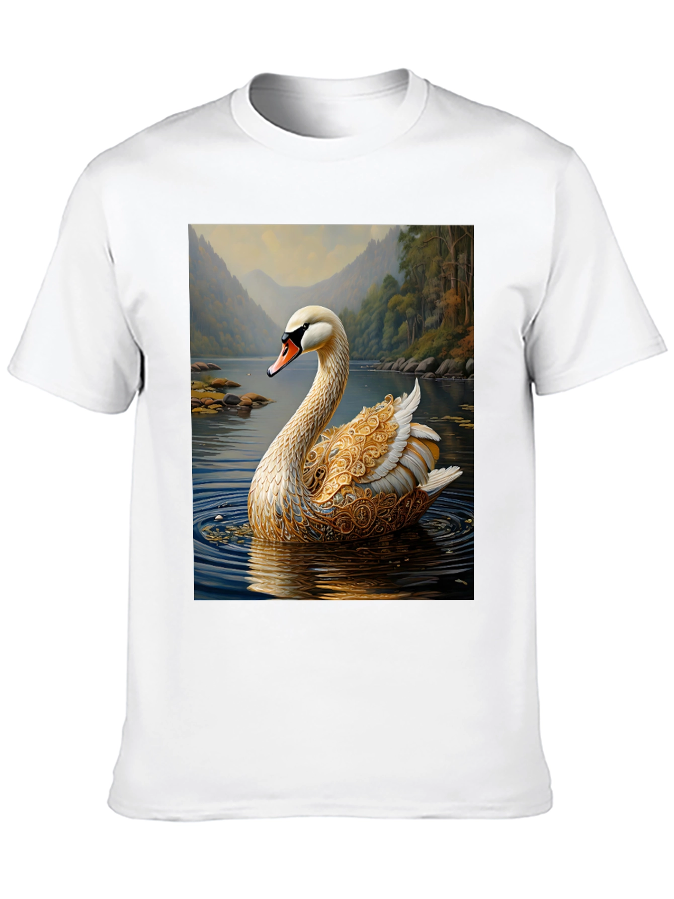 Swan Lake Graphic Tee - Elegant Nature Design