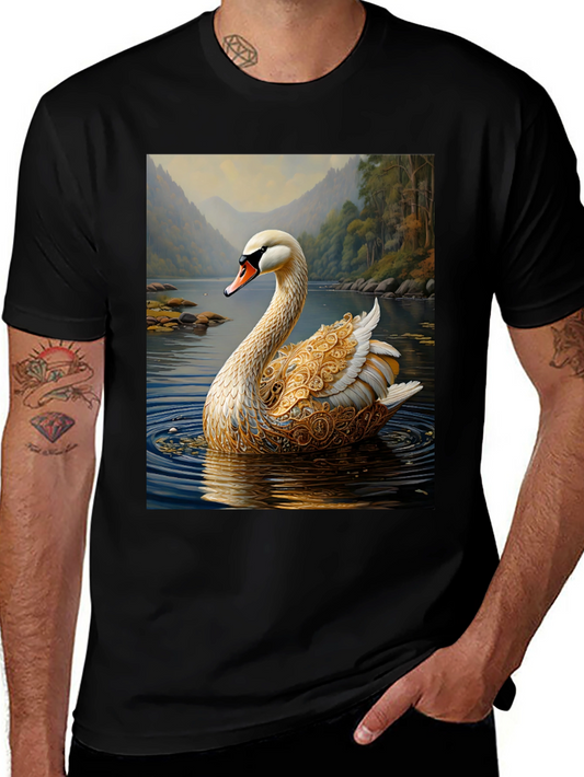Swan Lake Graphic Tee - Elegant Nature Design