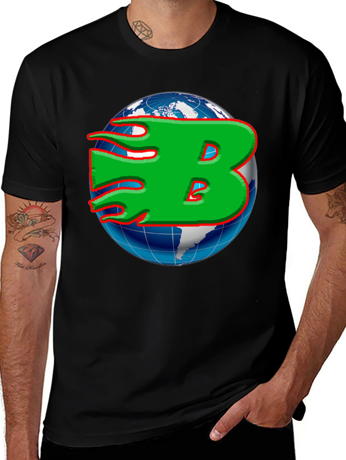 Globe B Graphic T-Shirt - Stylish Mens Tee