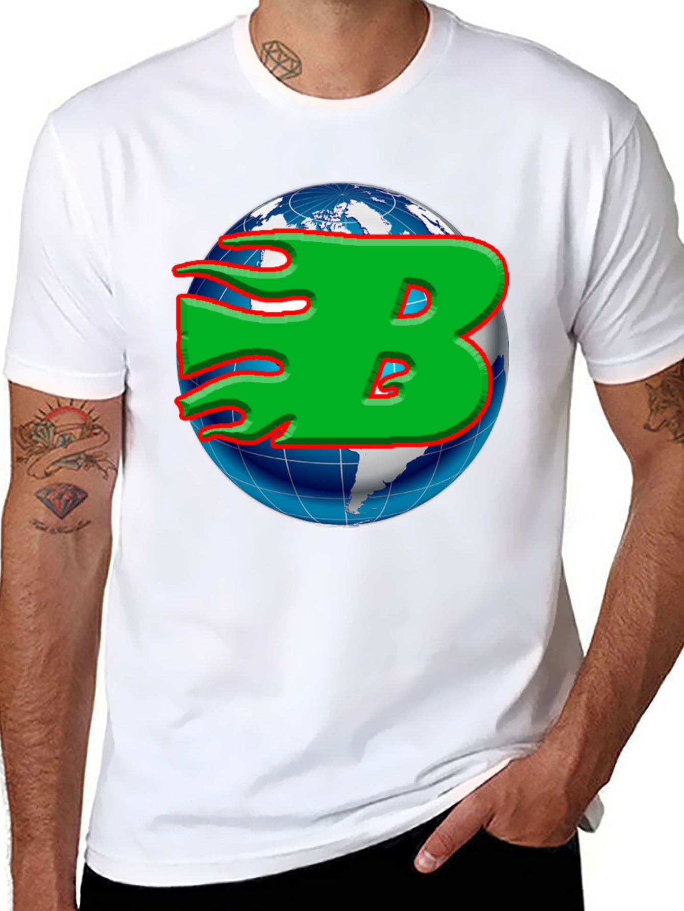 Globe B Graphic T-Shirt - Stylish Mens Tee