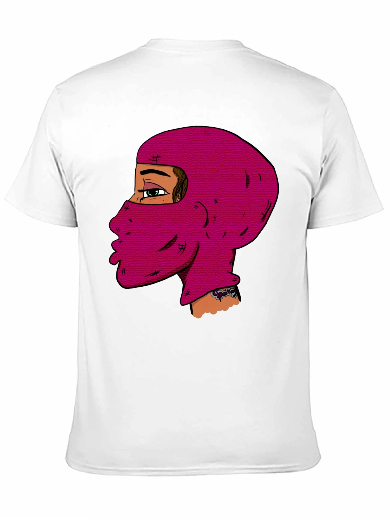 Unique Balaclava Graphic Tee - Black