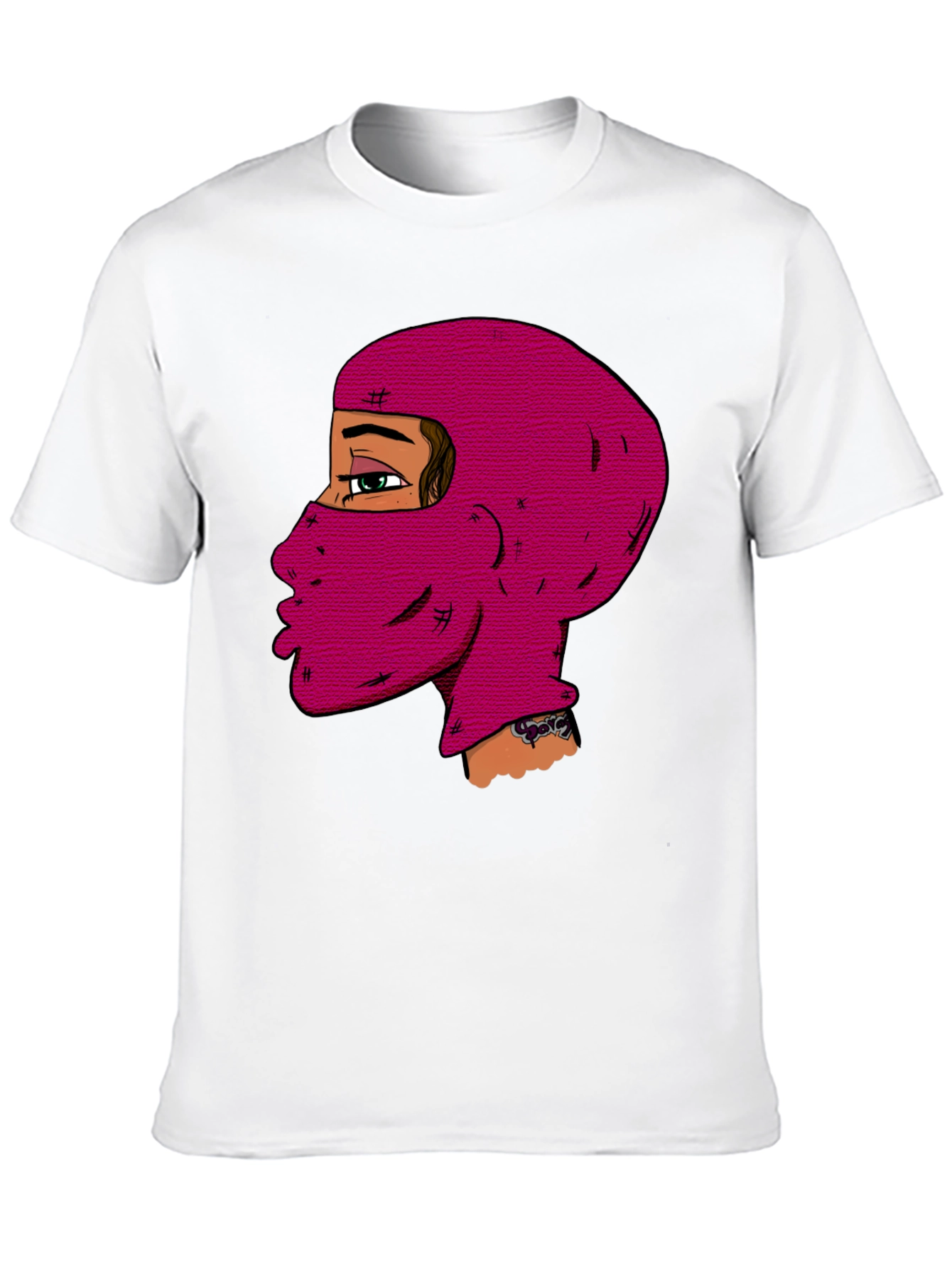 Unique Balaclava Graphic Tee - Black