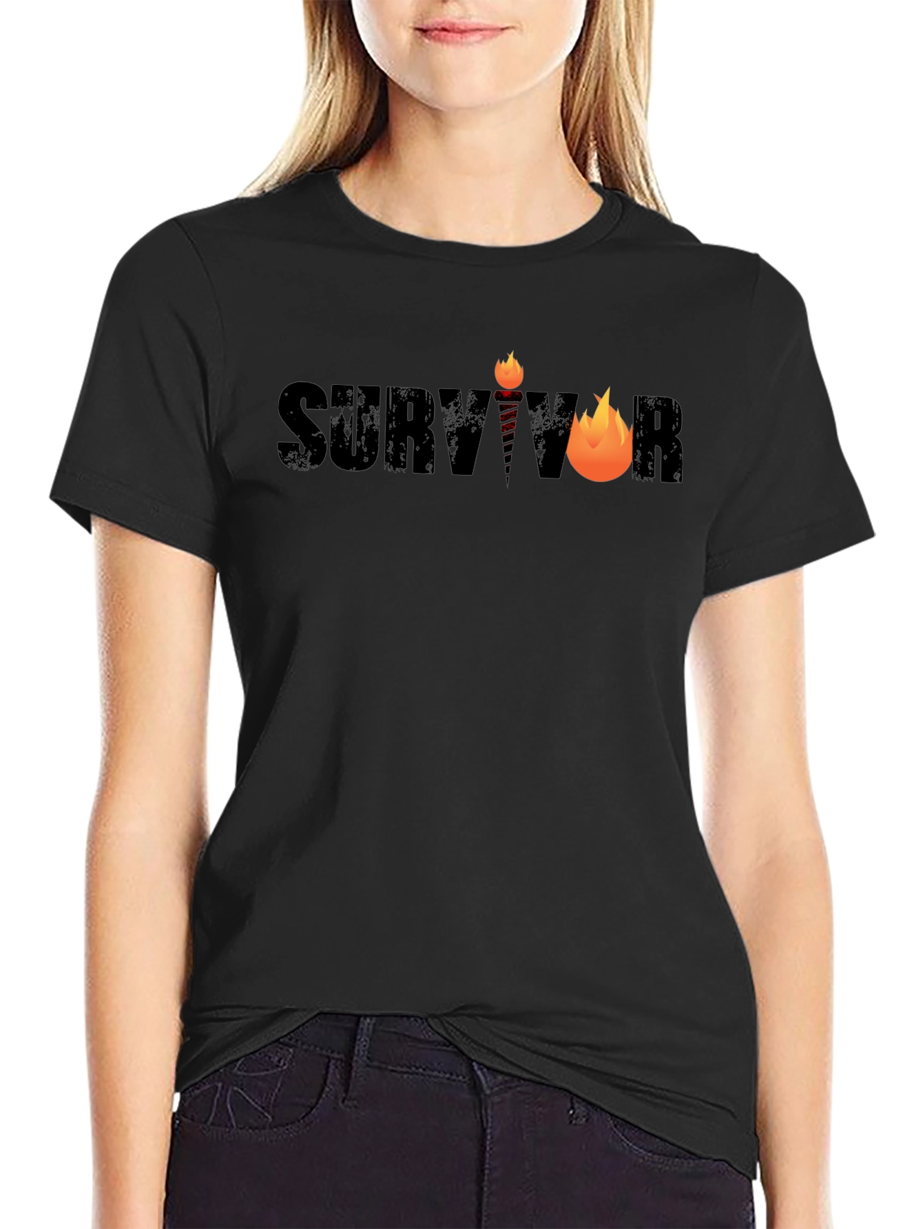 Survivor Graphic T-Shirt - Black