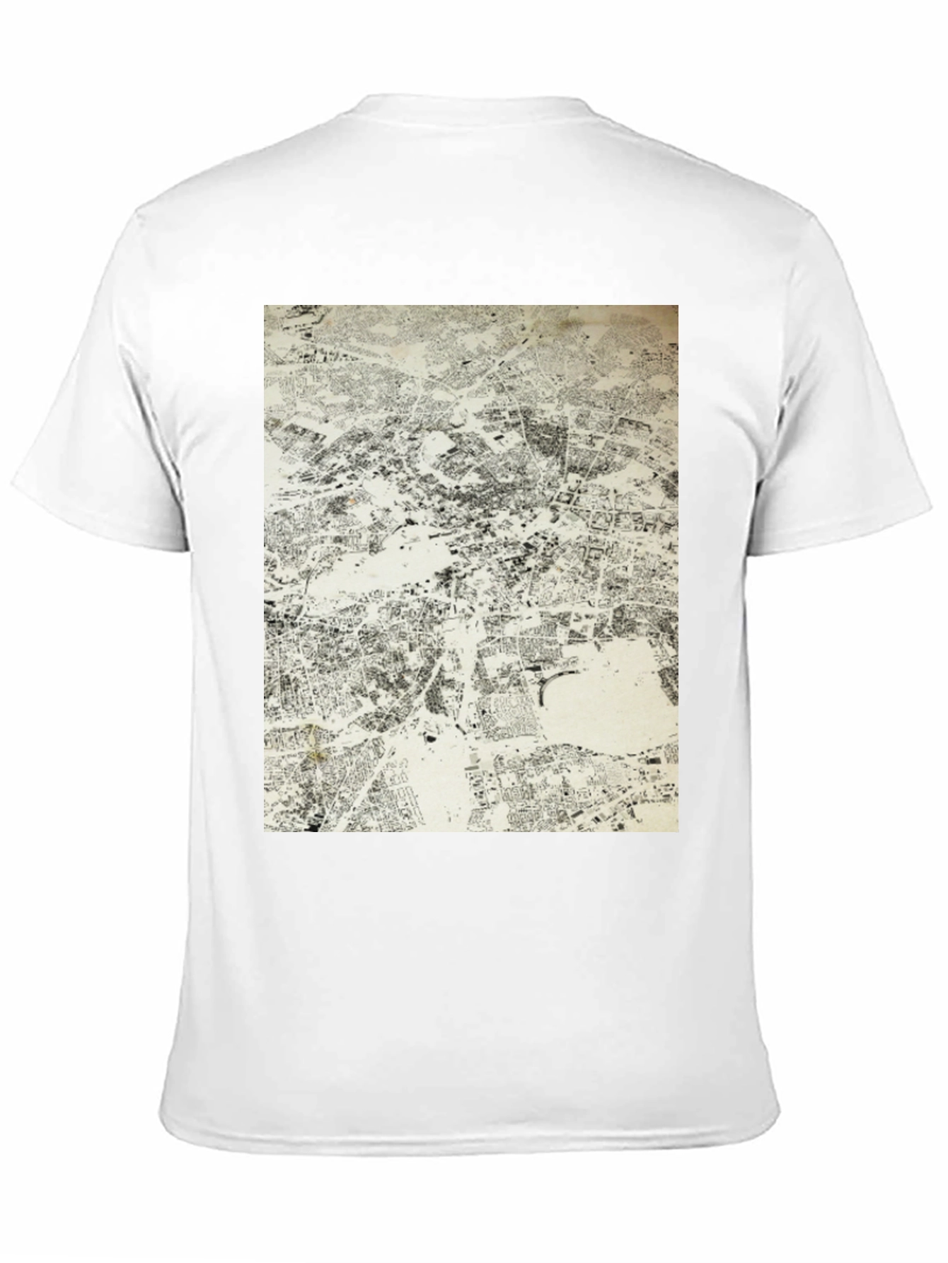 Urban Map Graphic Tee - Black Cotton T-Shirt