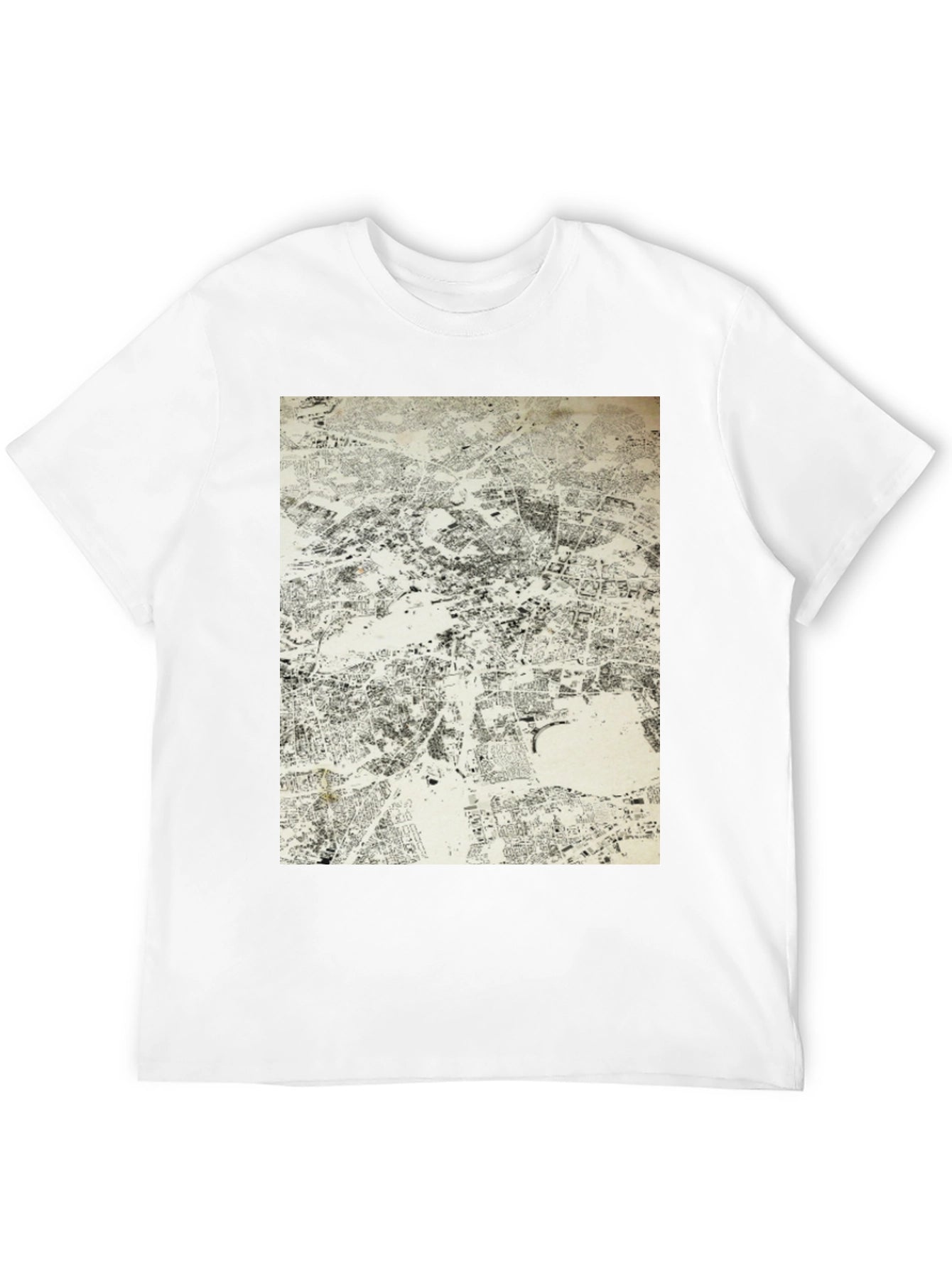 Urban Map Graphic Tee - Black Cotton T-Shirt