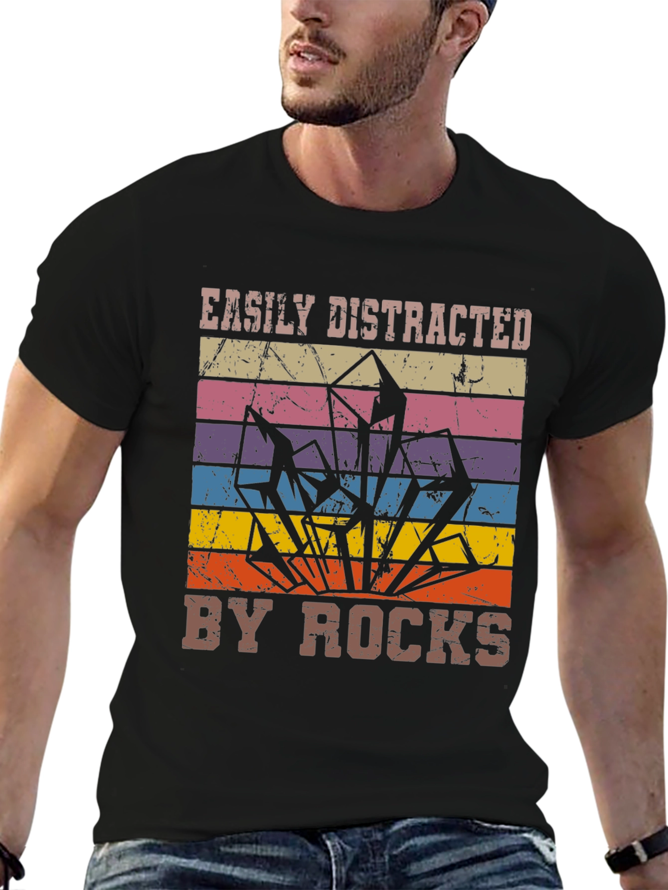 Easily Distracted By Rocks Graphic Tee