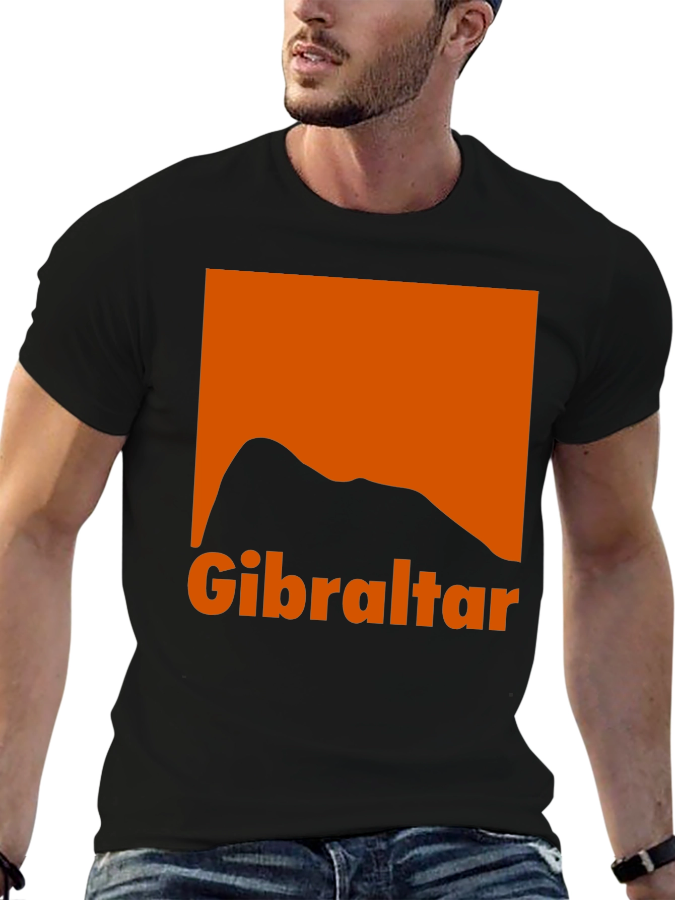 Gibraltar Graphic Tee - Black Cotton T-Shirt