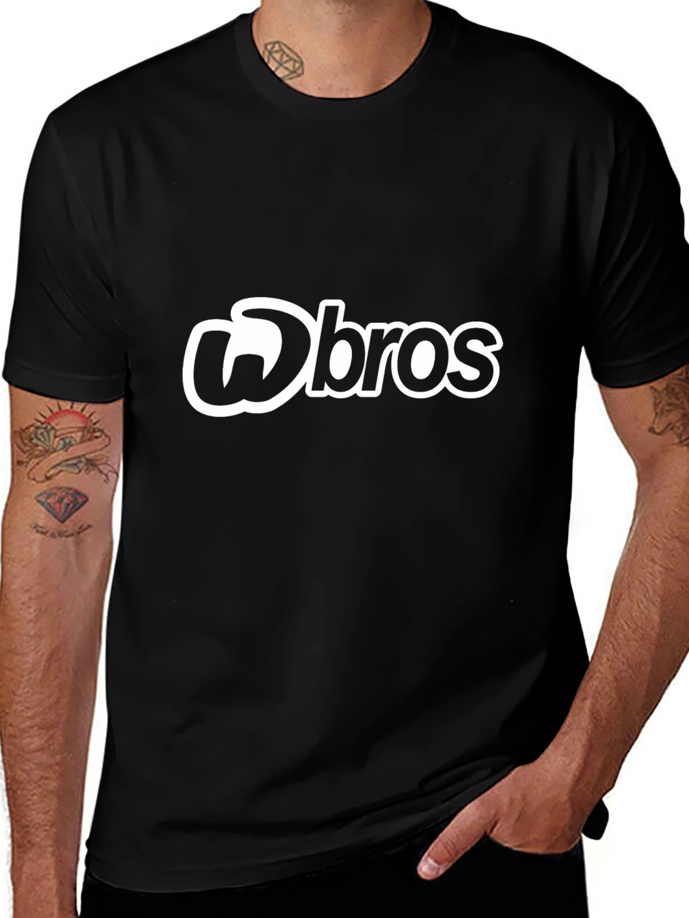 Stylish Bros Graphic Tee - Black Cotton T-Shirt