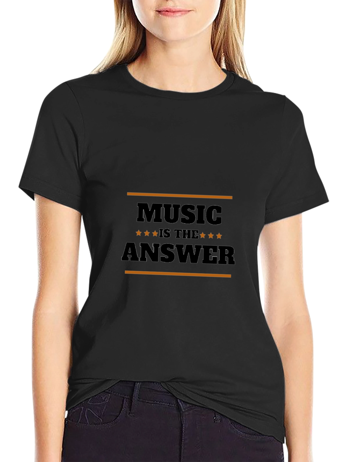 Music is the Answer Black T-Shirt