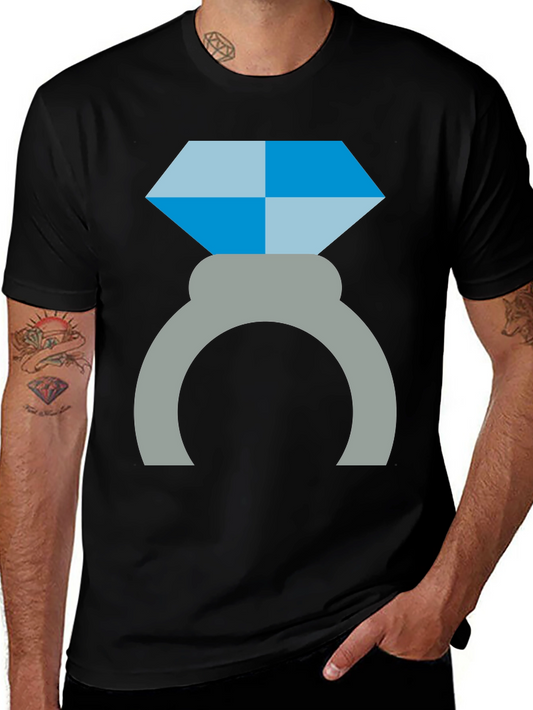 Diamond Ring Graphic Tee - Engagement Proposal Shirt