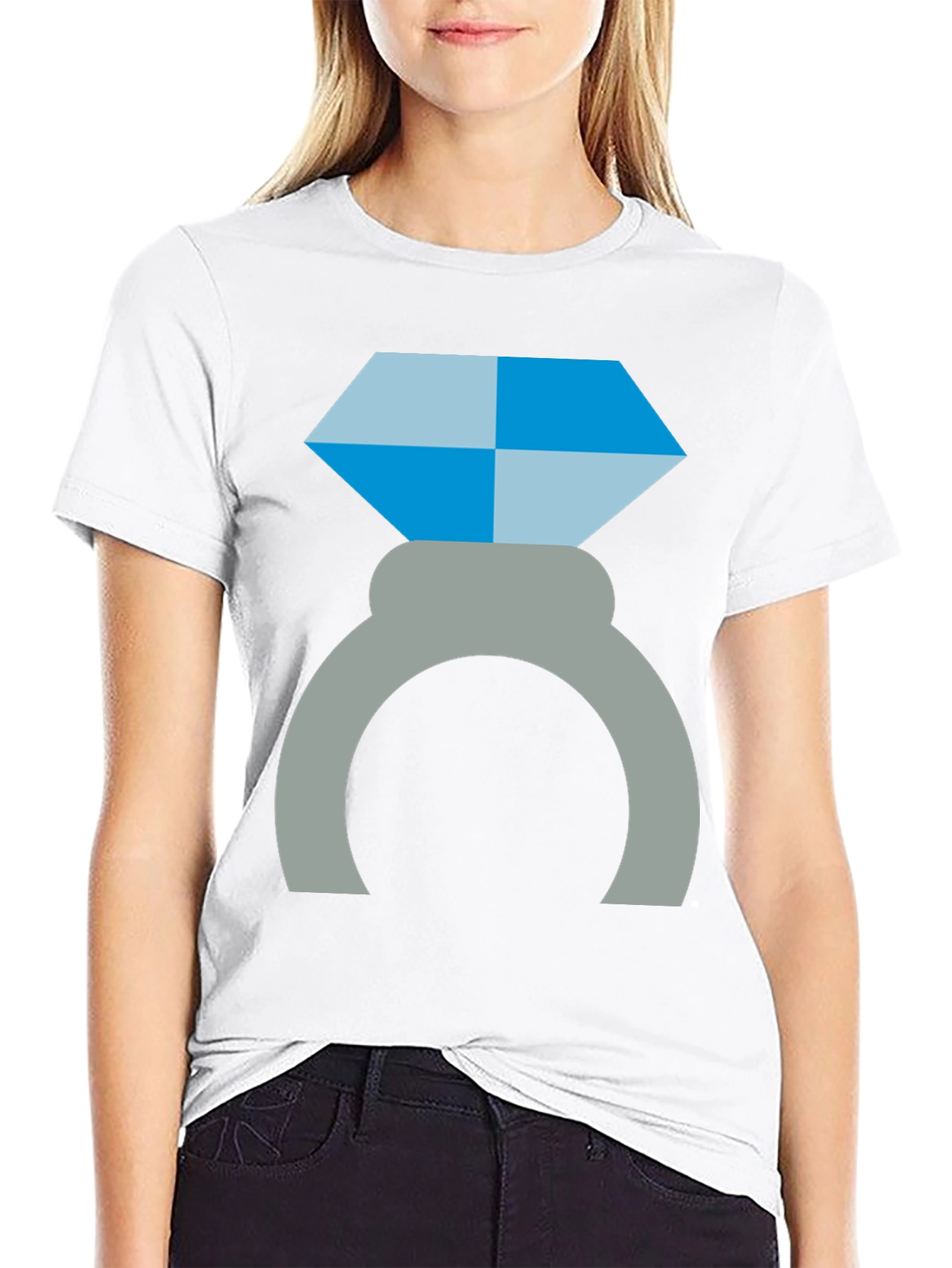 Diamond Ring Graphic Tee - Engagement Proposal Shirt