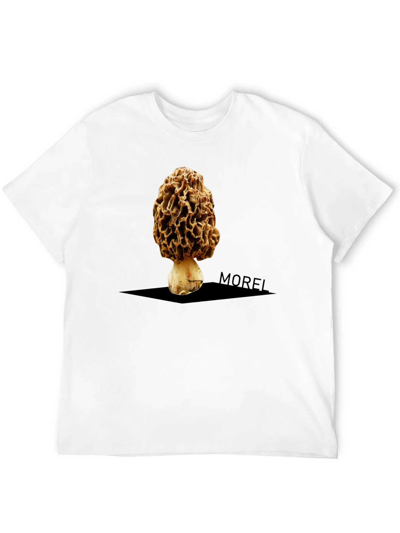 Morel Mushroom Graphic Tee - Unique Black T-Shirt