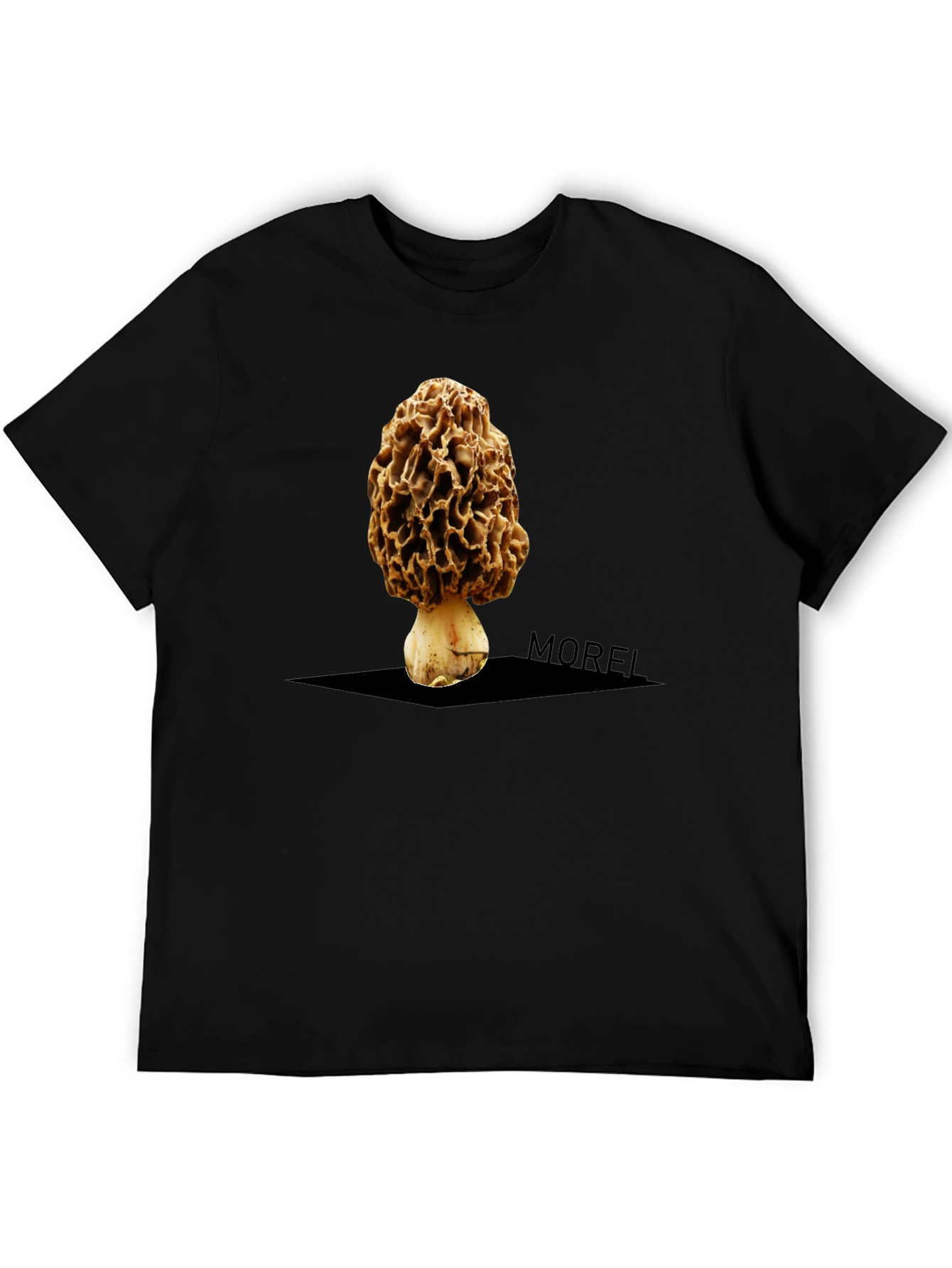 Morel Mushroom Graphic Tee - Unique Black T-Shirt