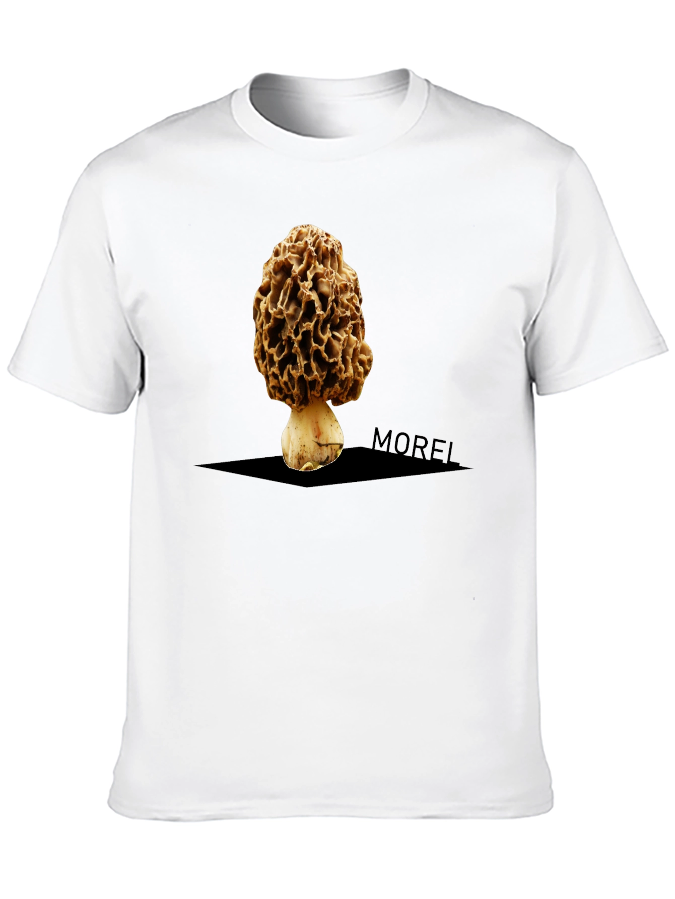 Morel Mushroom Graphic Tee - Unique Black T-Shirt