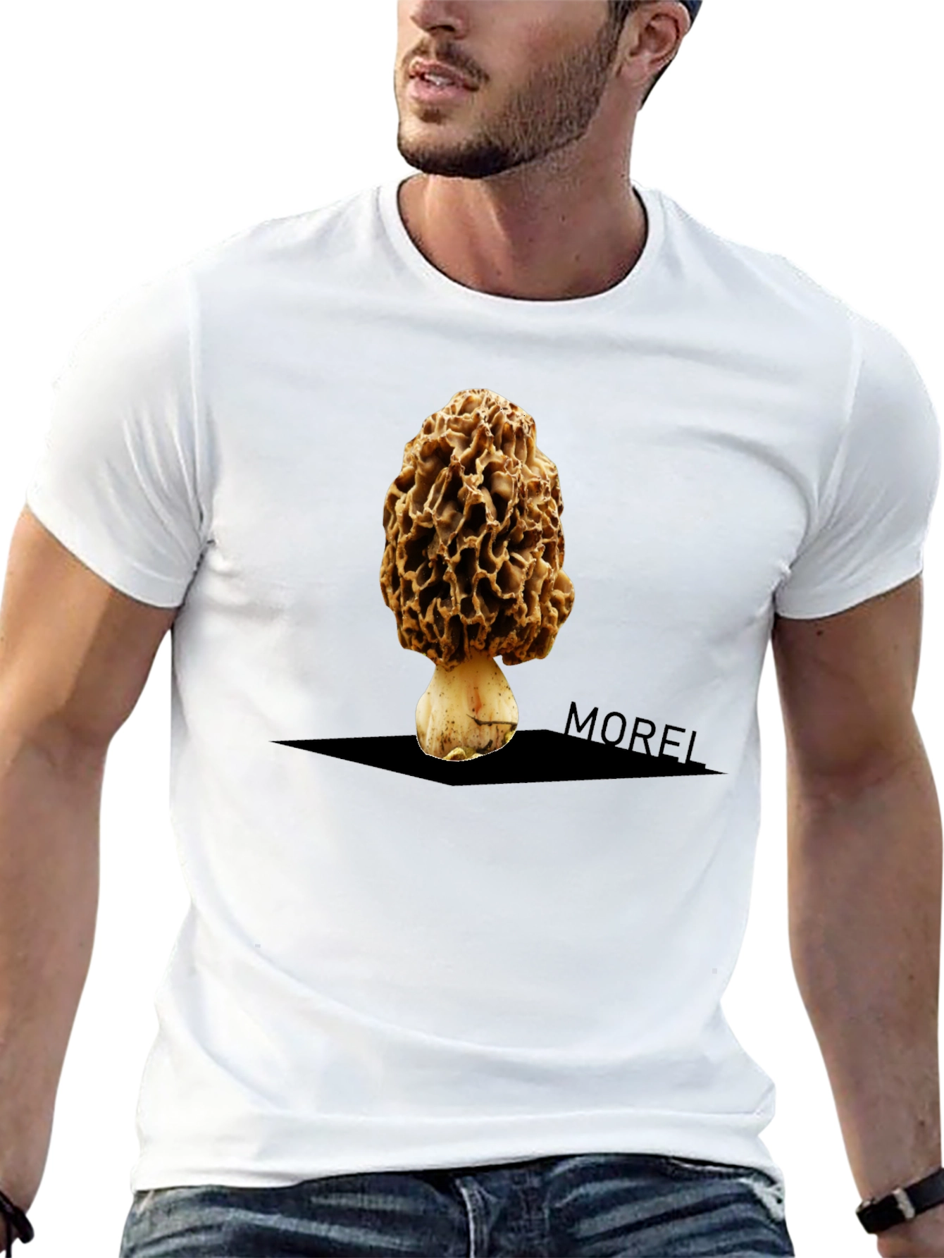 Morel Mushroom Graphic Tee - Unique Black T-Shirt