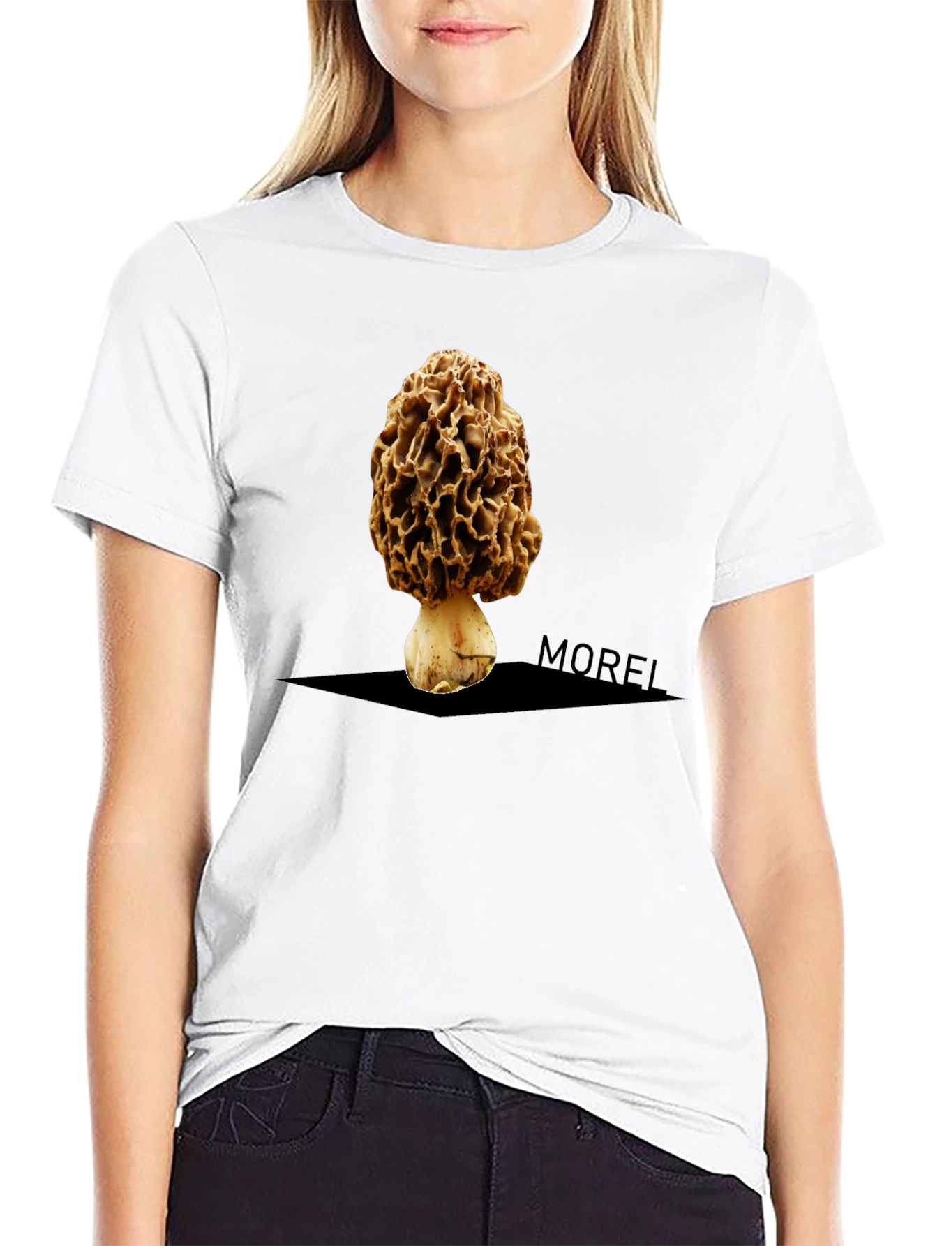Morel Mushroom Graphic Tee - Unique Black T-Shirt