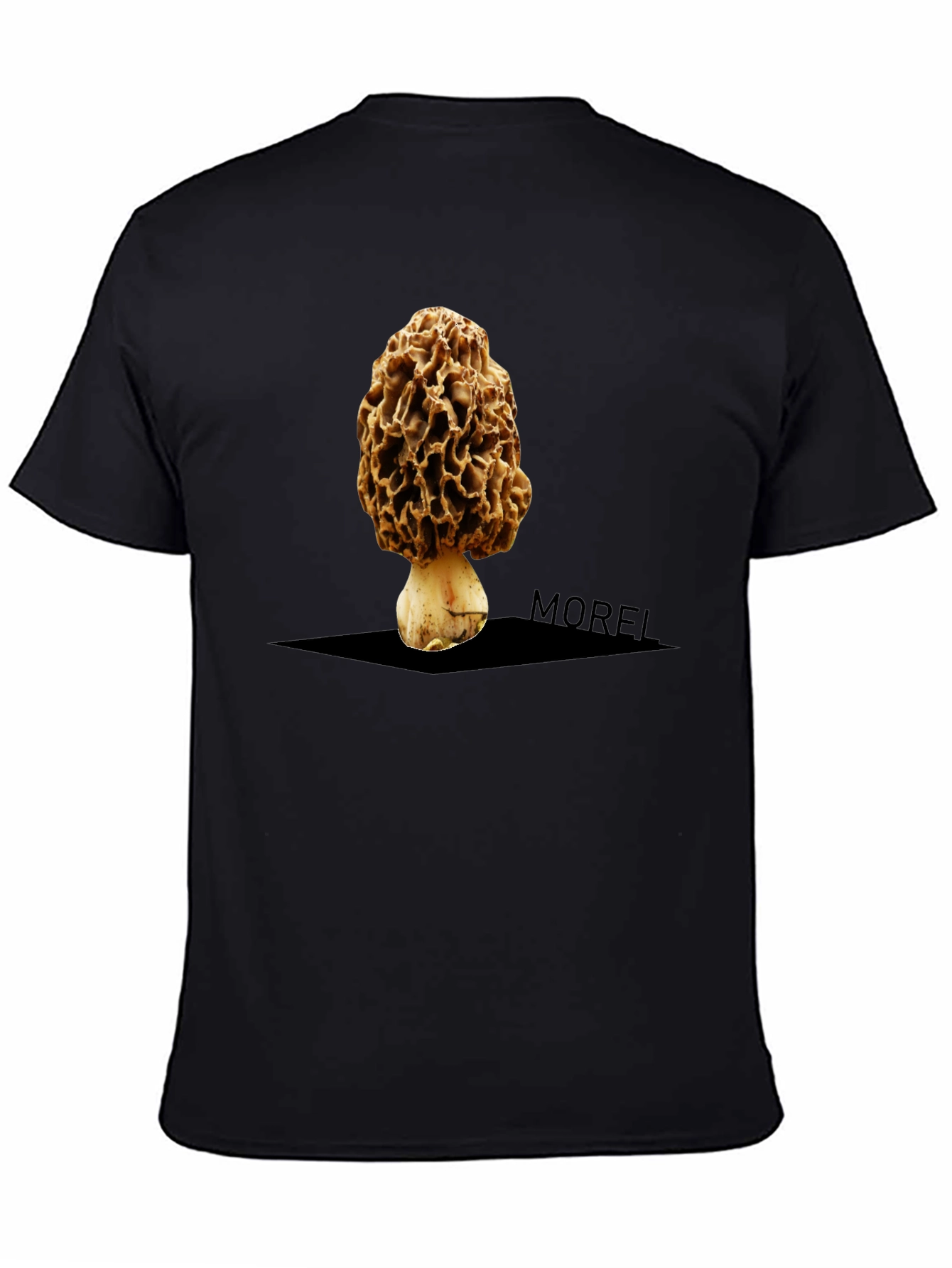 Morel Mushroom Graphic Tee - Unique Black T-Shirt