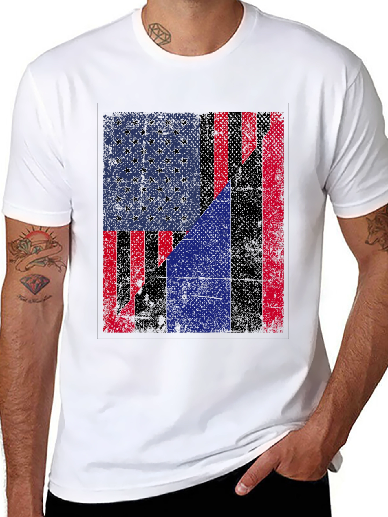 American Flag Distressed Graphic Tee