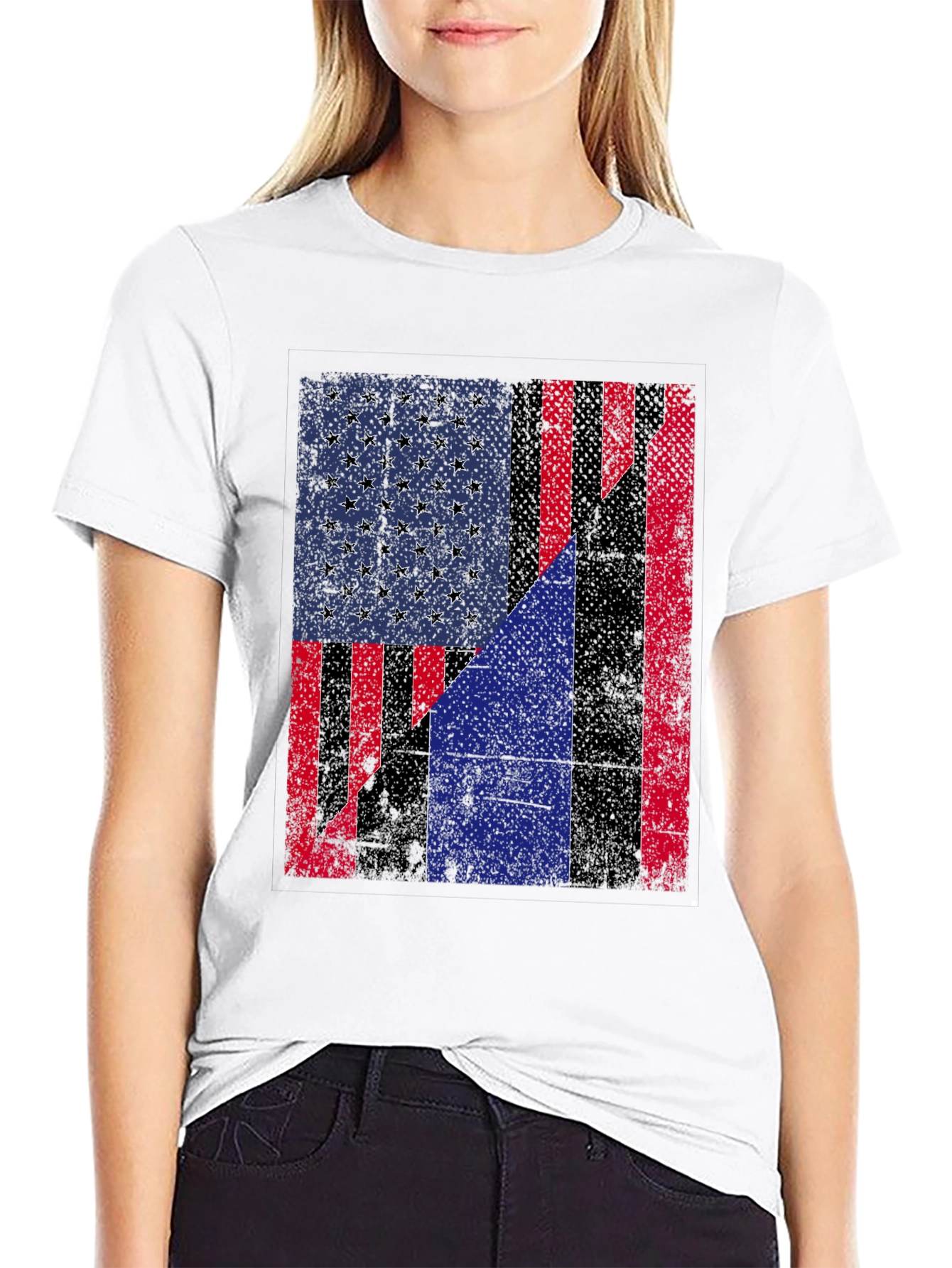 American Flag Distressed Graphic Tee