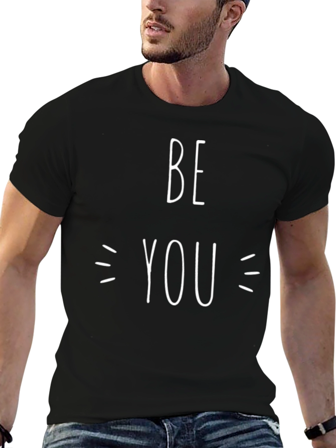 Be You Graphic Tee - Black Crewneck T-Shirt