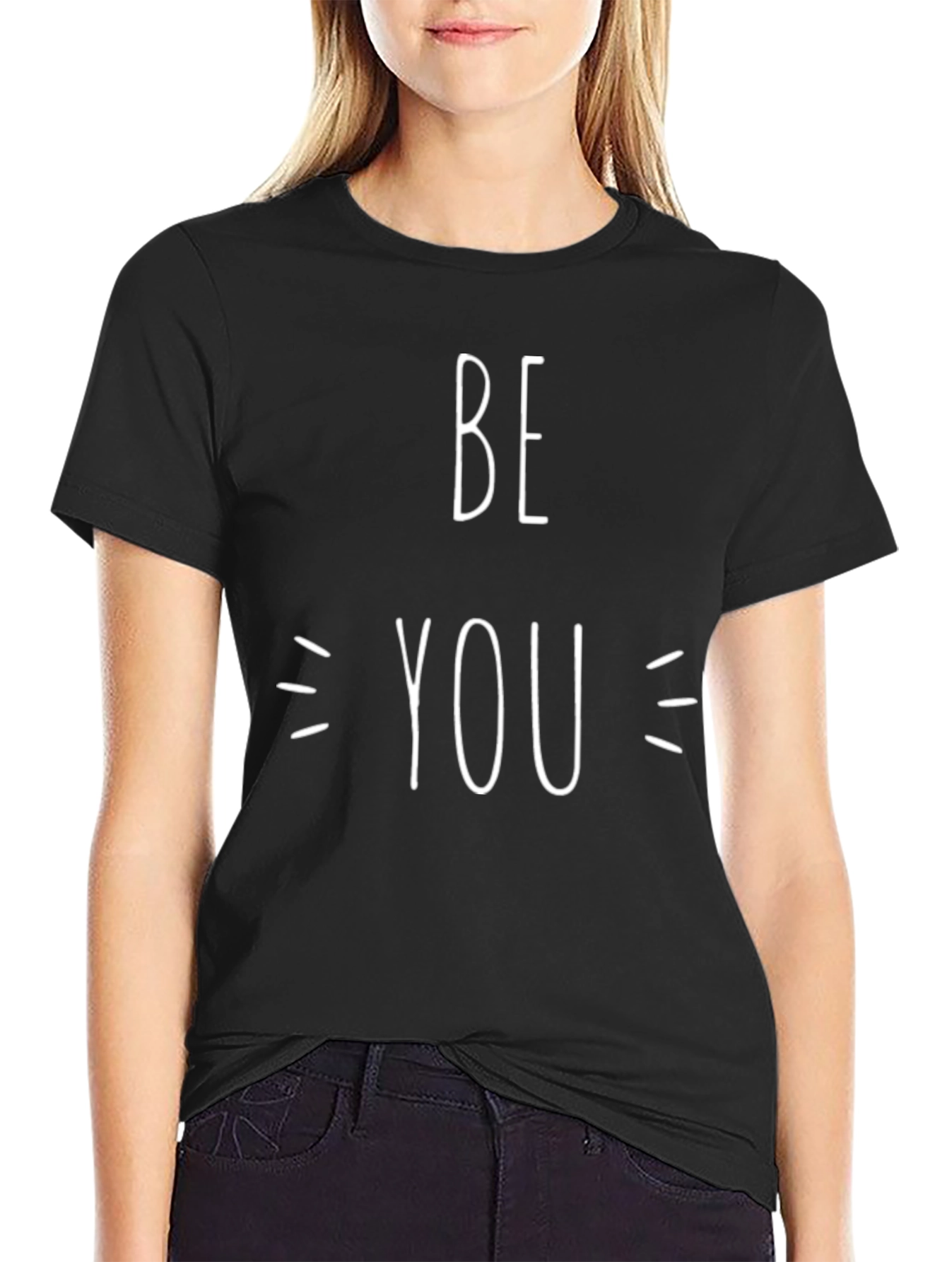 Be You Graphic Tee - Black Crewneck T-Shirt