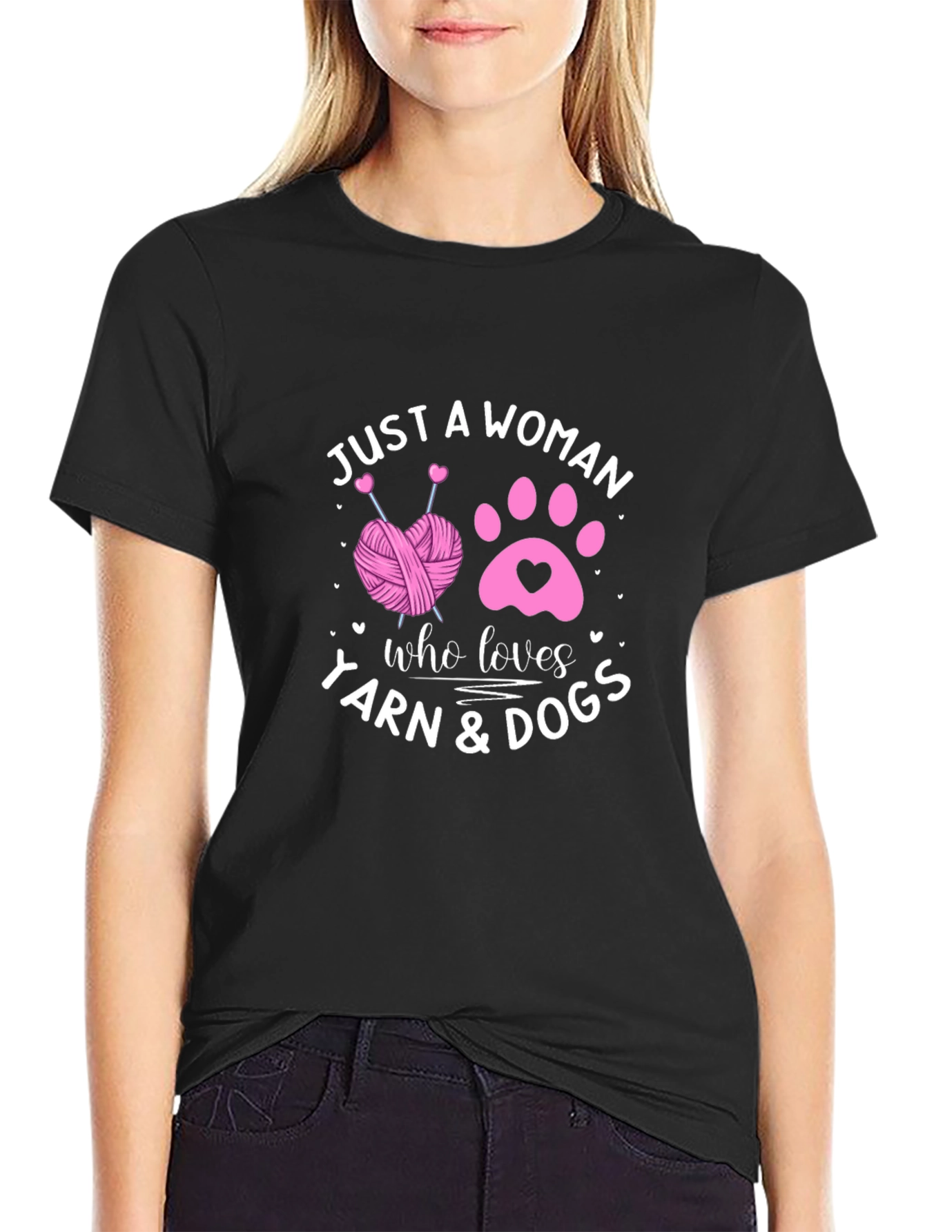 Just A Woman Who Loves Yarn & Dogs T-Shirt