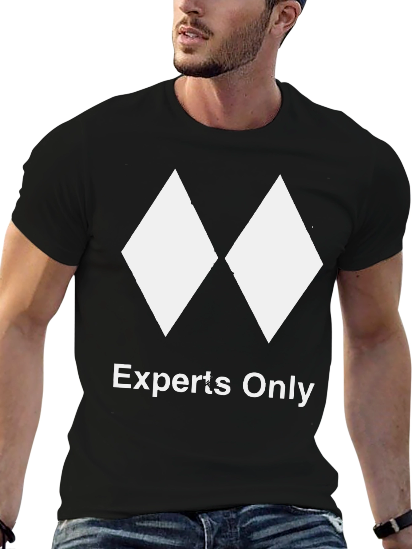 Experts Only Black T-Shirt - Diamond Ski Design